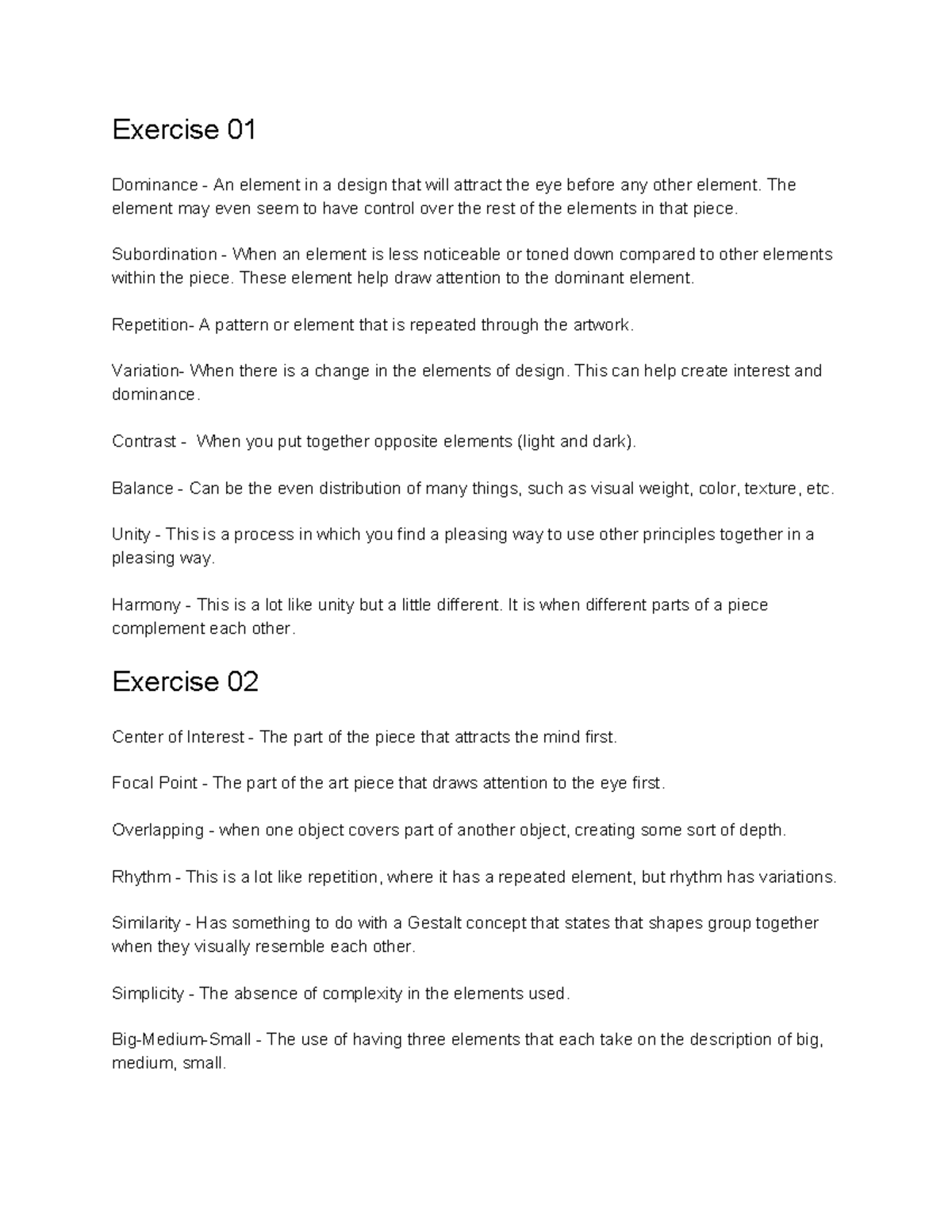 Exercise 01 - Lecture notes 1 - Exercise 01 Dominance An element in a ...