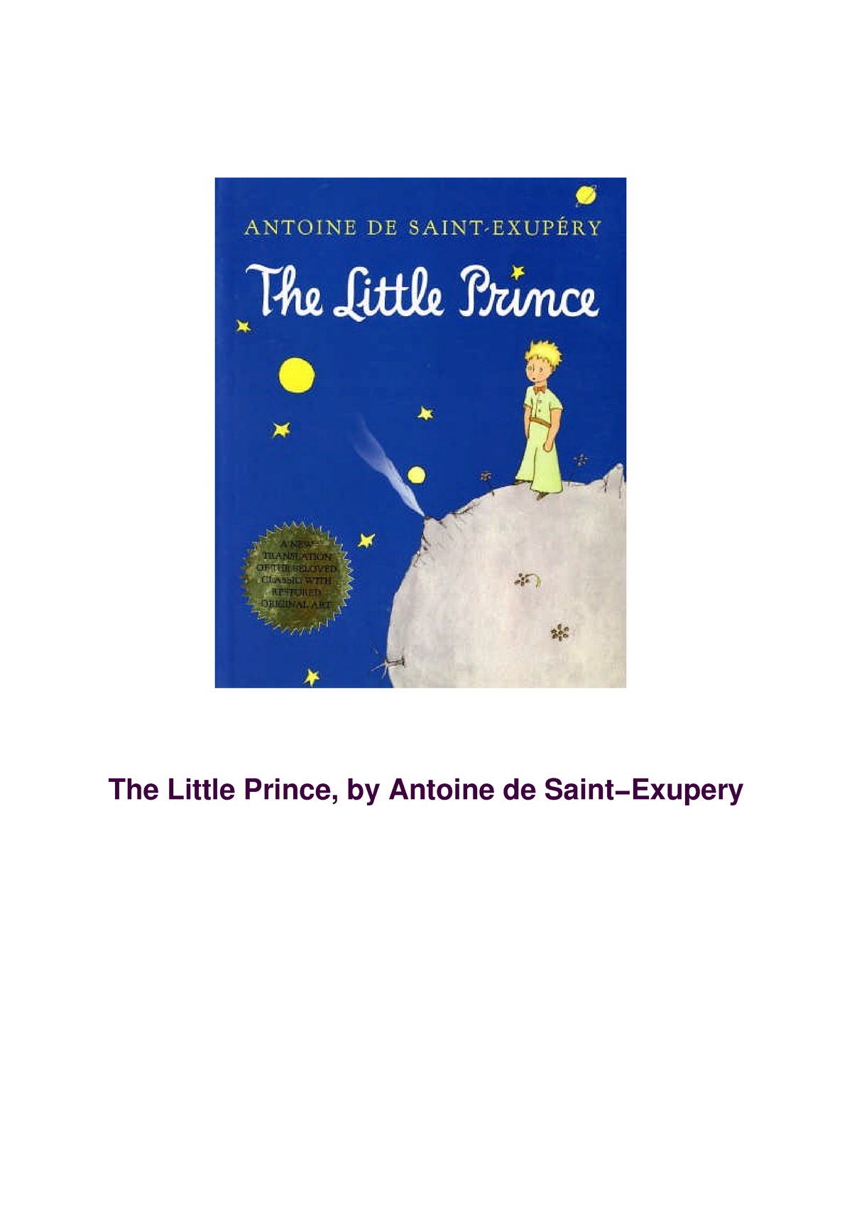 the little prince book review ppt