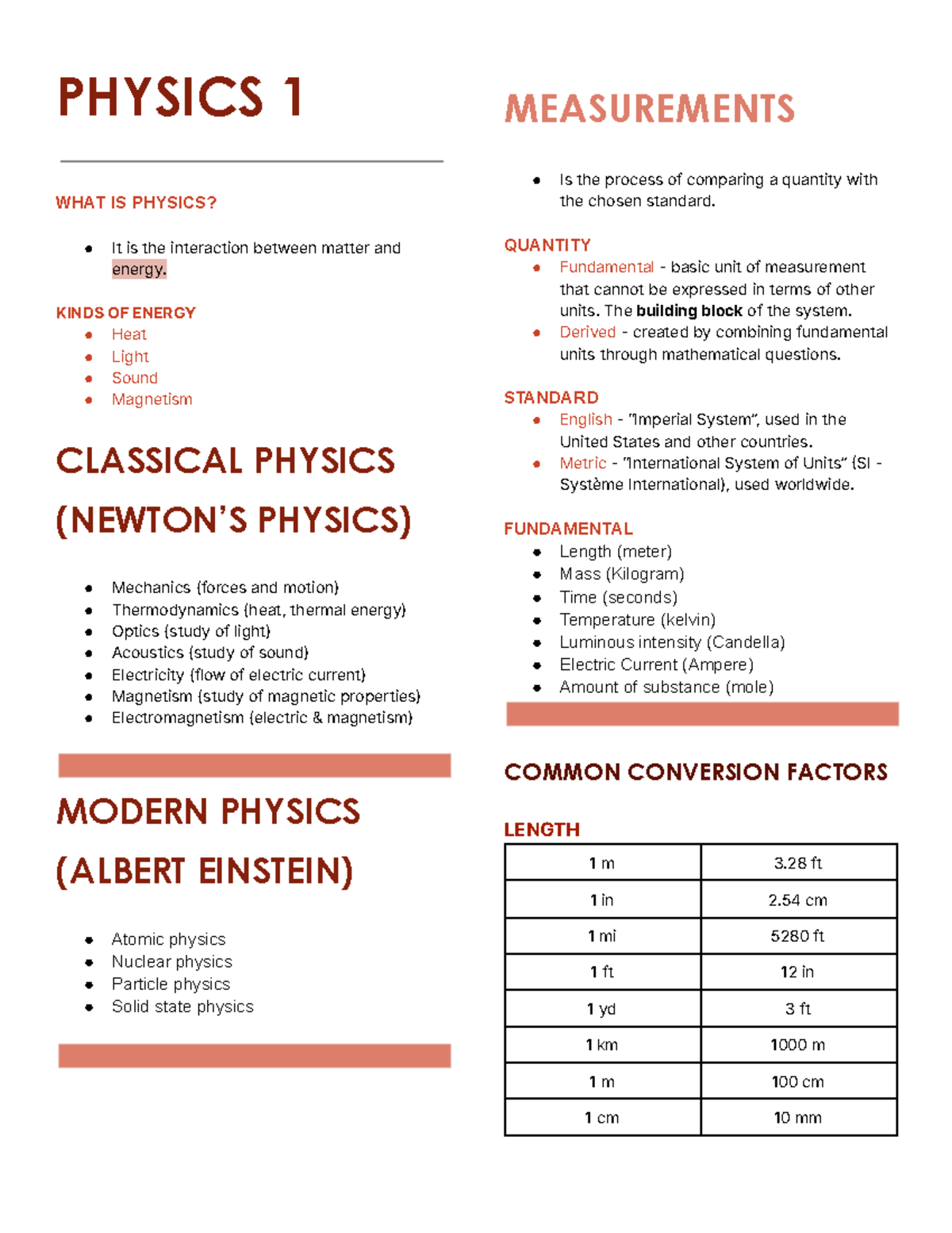 Physics Notes By A.C. PHYSICS 1 WHAT IS PHYSICS? It is the