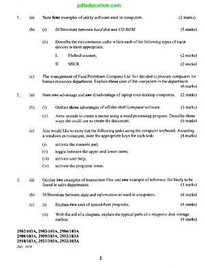 BIT 2205 - Object Oriented Programming 2 PAST Papers - Information ...