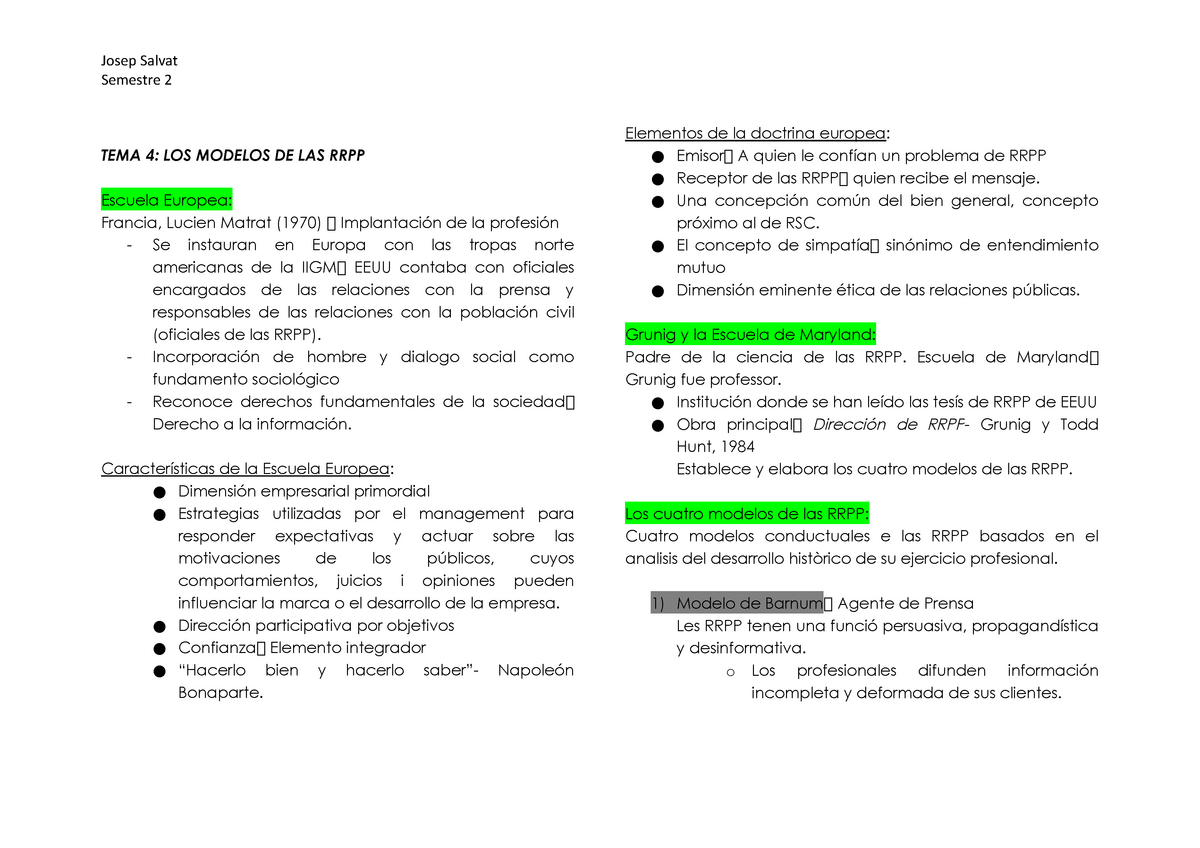 RRPP- Apunts segon semestre (Comunicació de les Organitzacions, 2021) -  Semestre 2 TEMA 4: LOS - Studocu