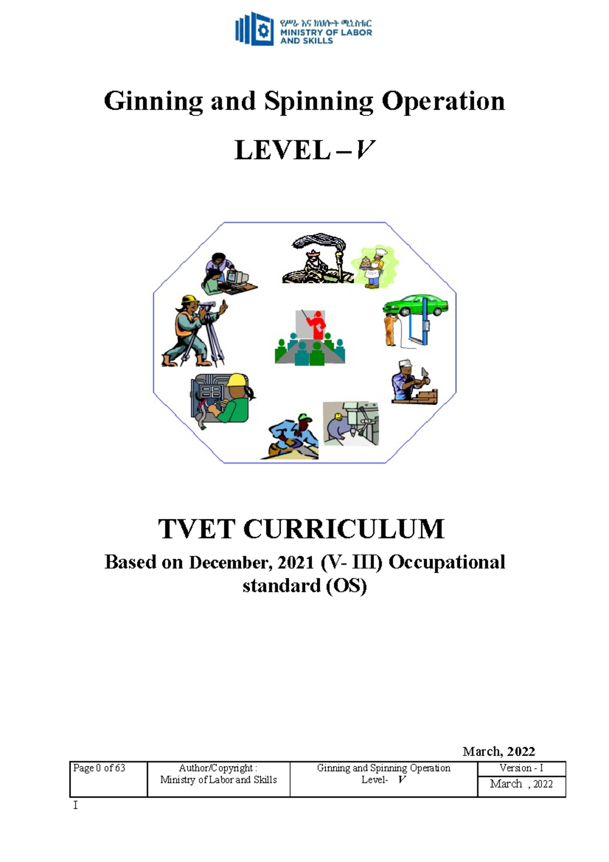 Ginning L5 Ginning and Spinning Operation LEVEL V TVET CURRICULUM