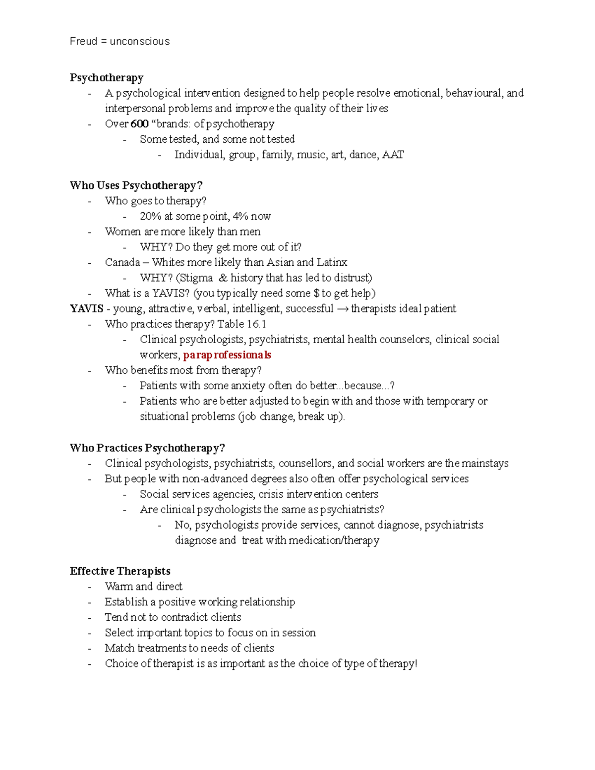 Chapter 16 - Psychological and Biological Treatments - Psychotherapy ...