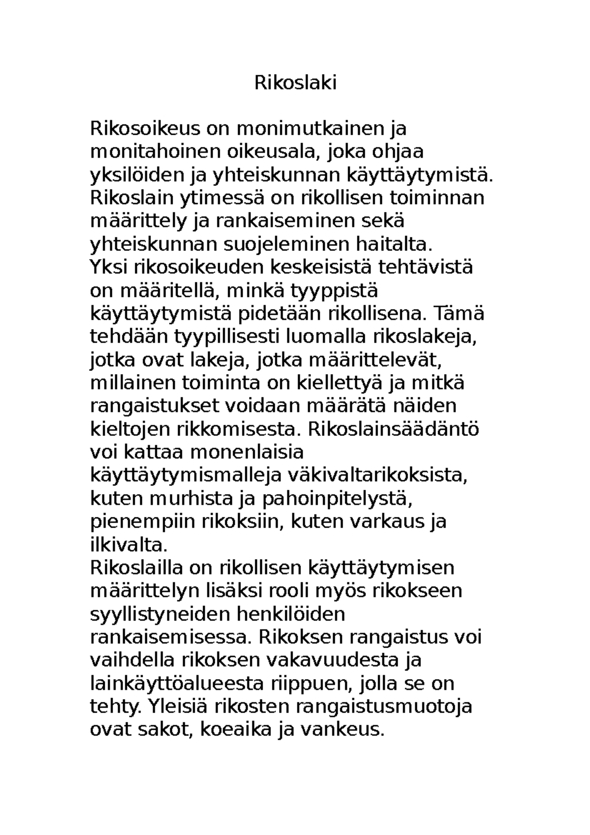 Criminal Law (12) - Rikoslaki Rikosoikeus On Monimutkainen Ja ...