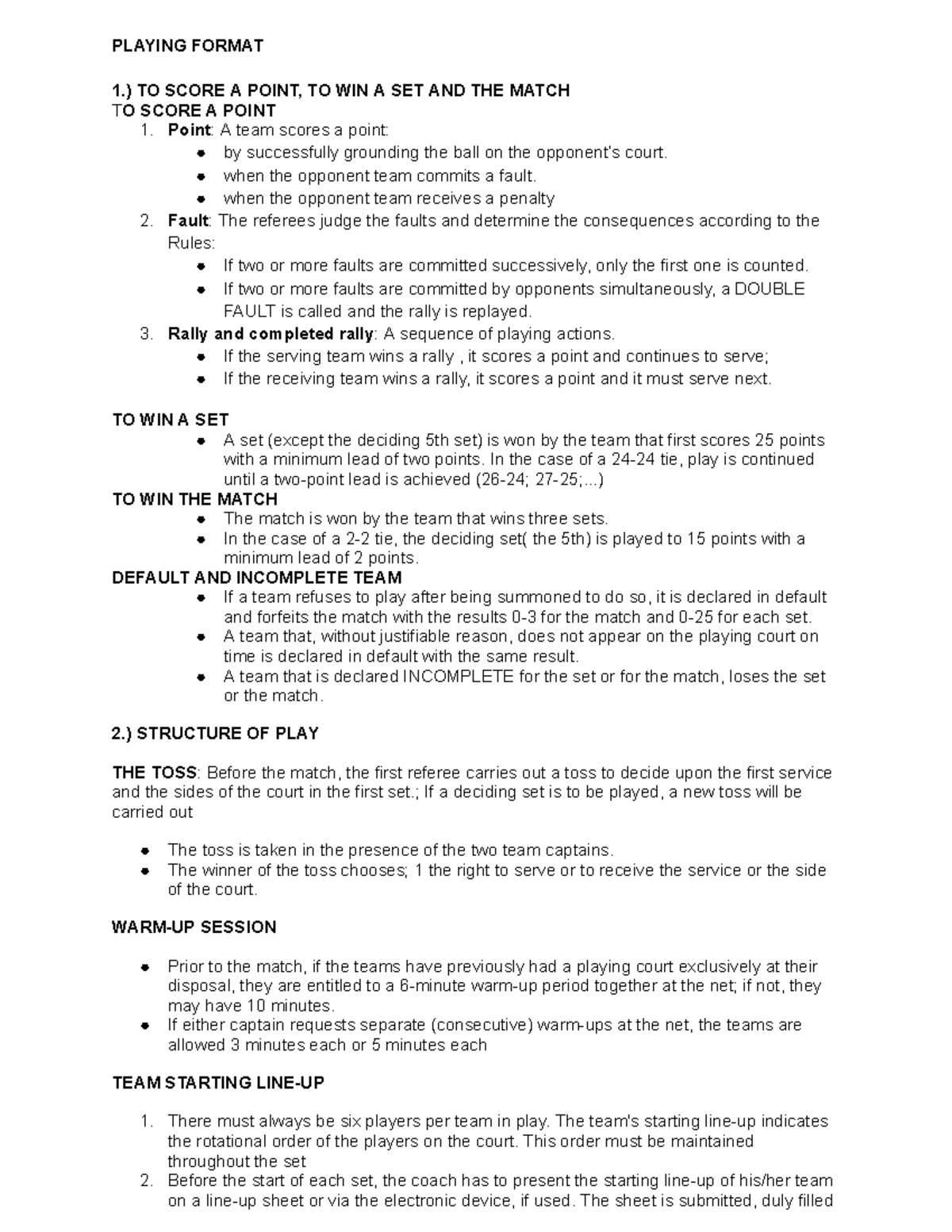 PE - Lesson 1-3 - Volleyball playing format and hand signals - PLAYING ...