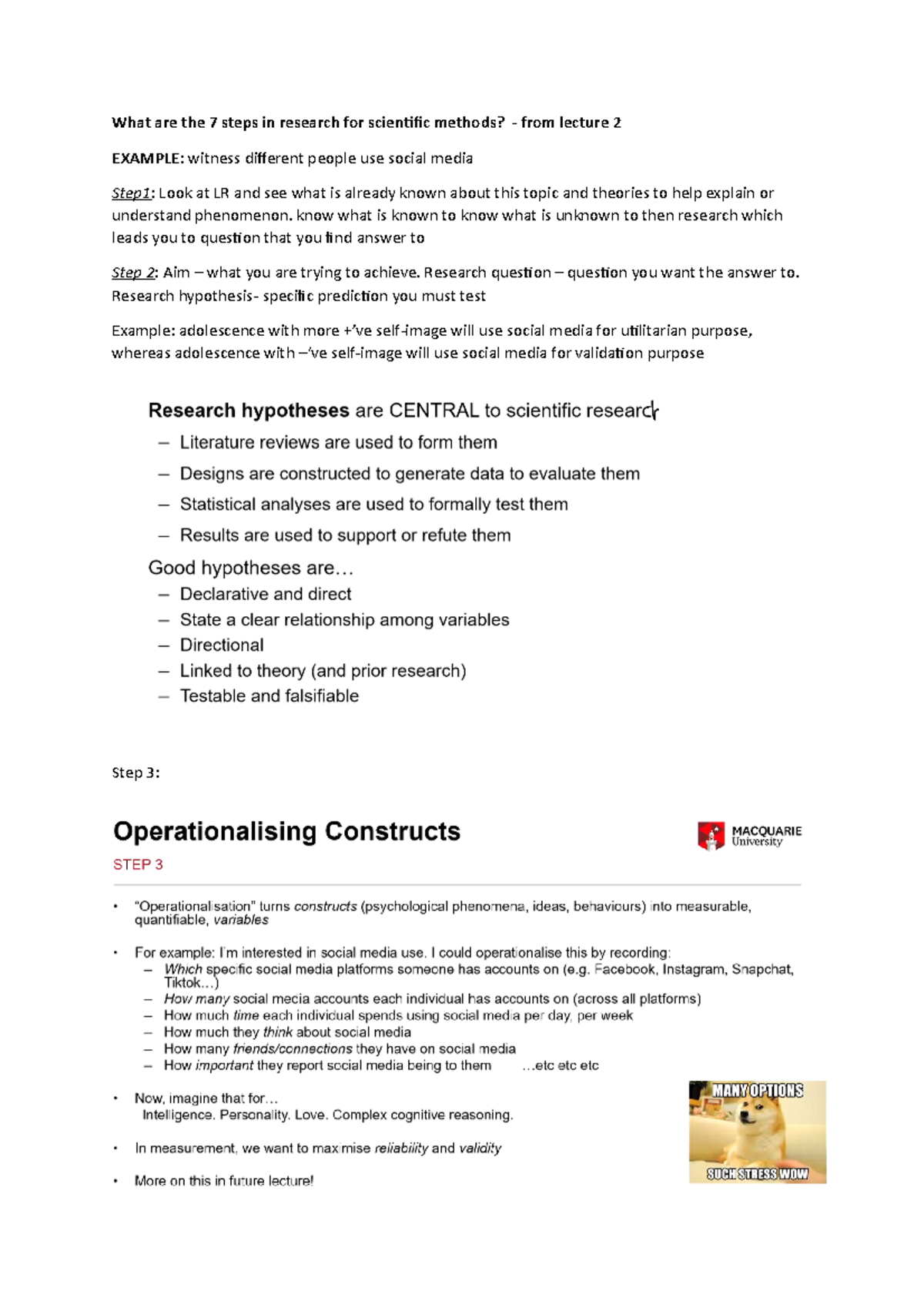 Week 3 Lecture - notes - What are the 7 steps in research for ...