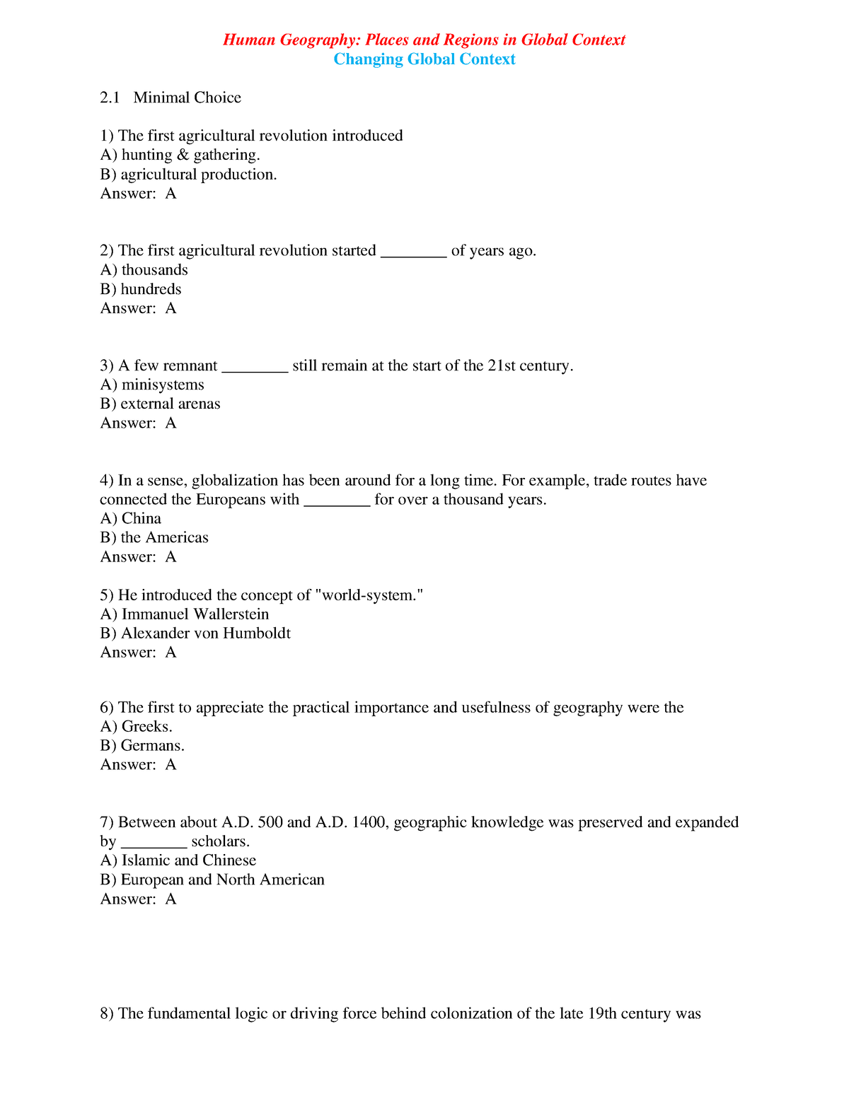 Human Geography Places And Regions In Global Context Changing Global ...