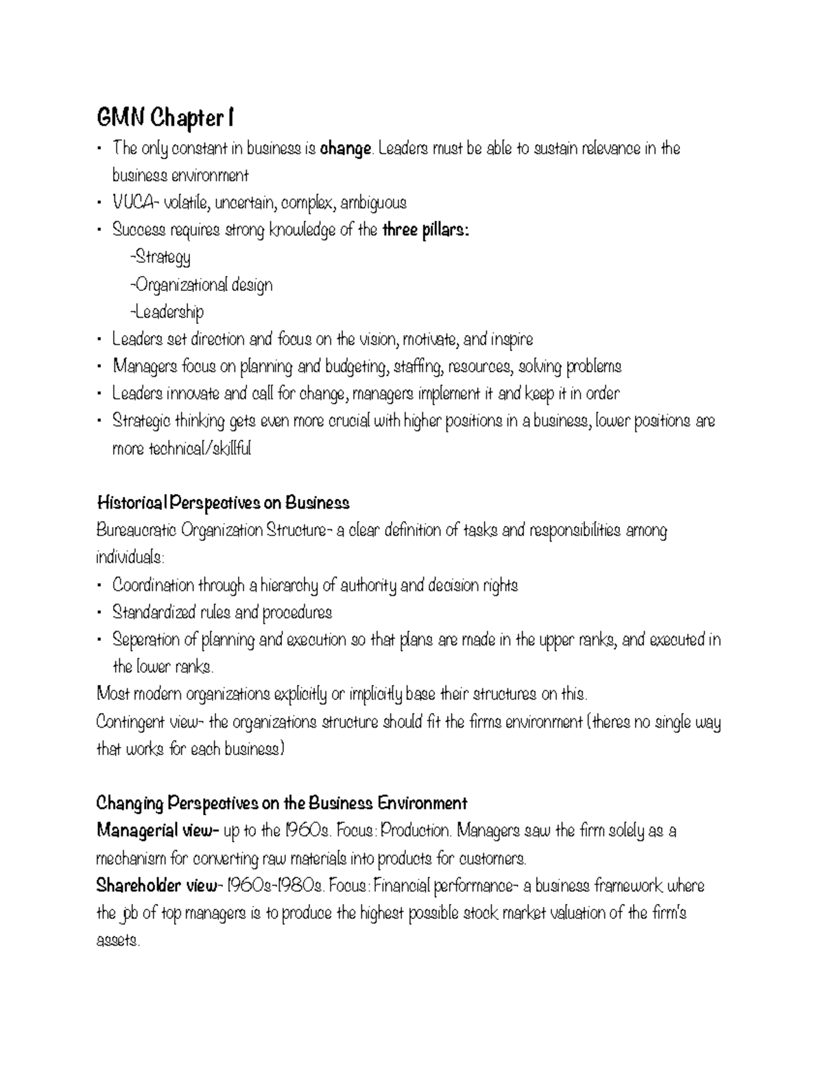 GMN Chapter 1 - Introduction to business - GMN Chapter 1 The only ...