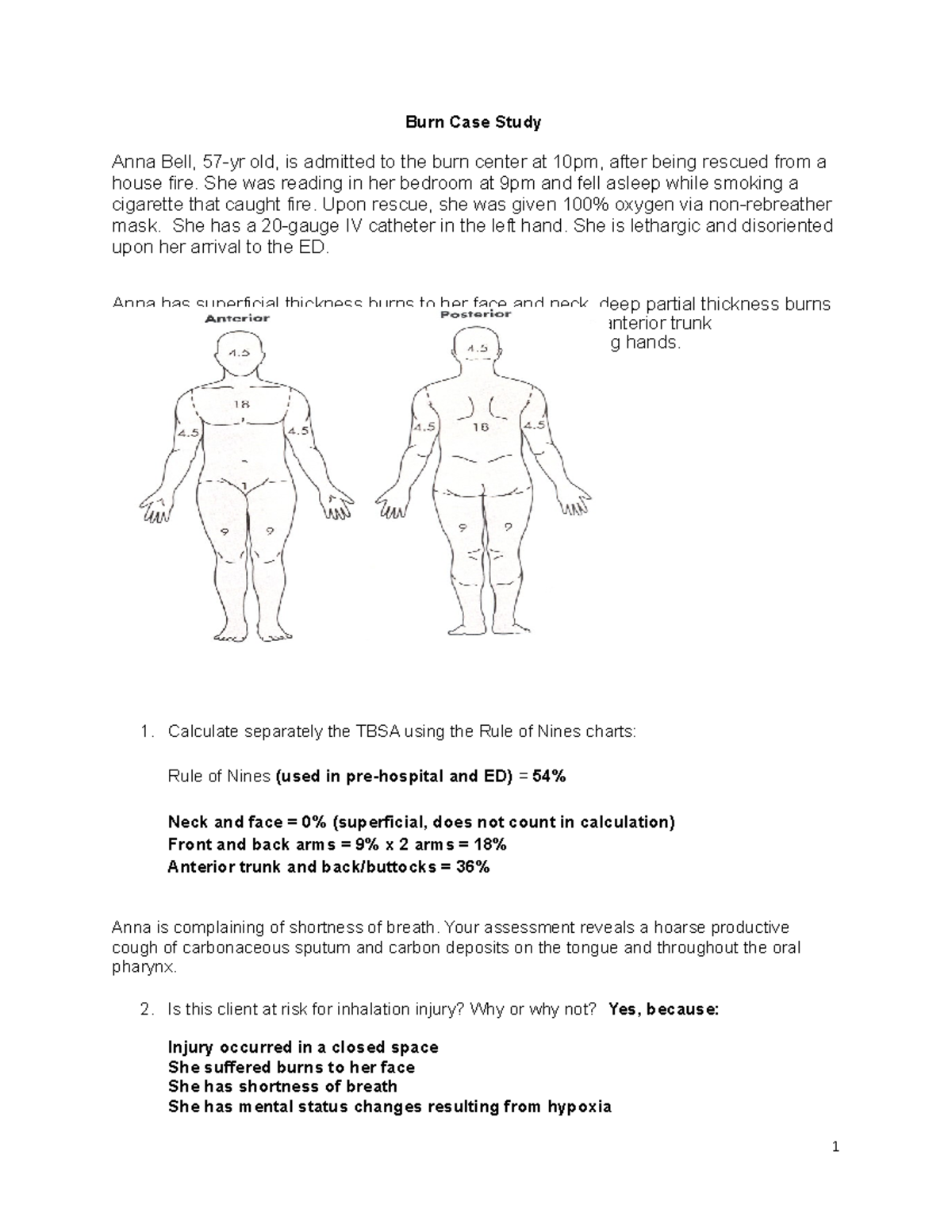 case study burn victim answers