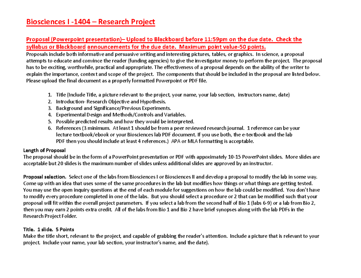 research proposal biological science