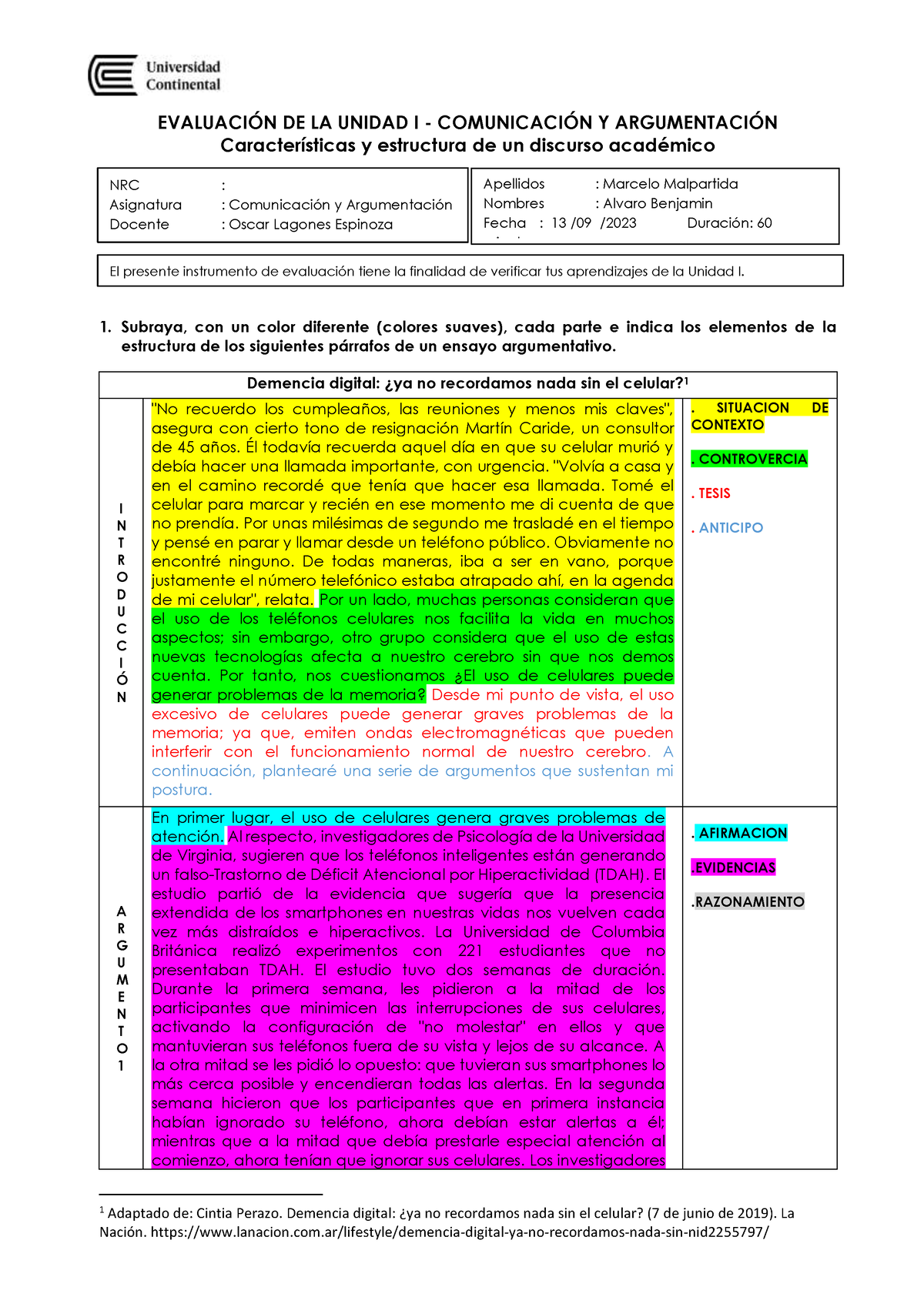 Evaluación Unidad I - Grupo 1 Valido (1).pdf Alvaro Marcelo - EVALUACI ...