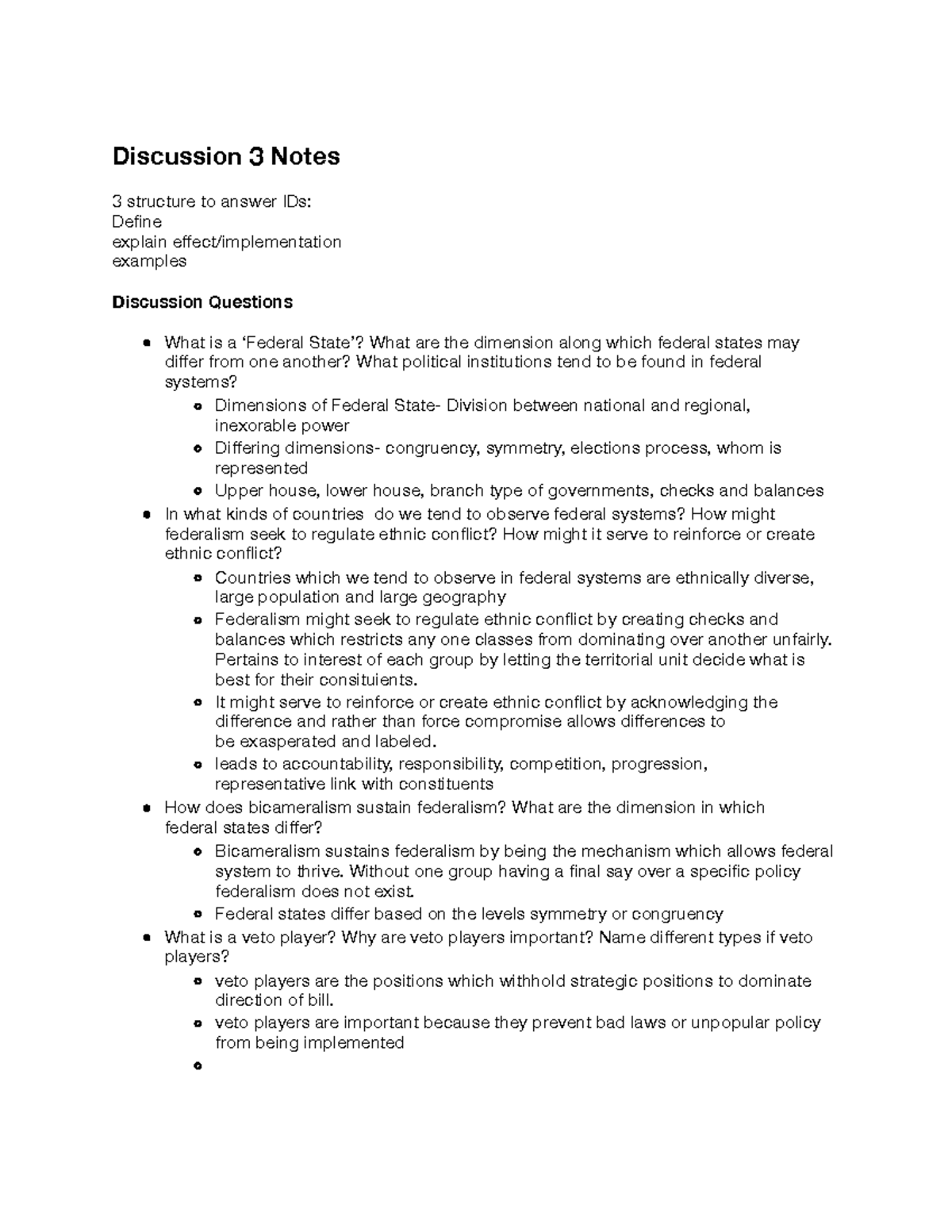 Pol Sci 50 - Week 3 Discussion 3 - Discussion Notes - Discussion 3 ...