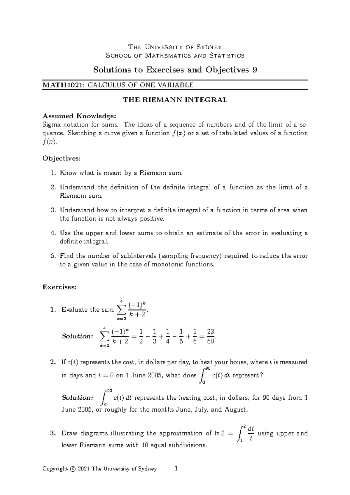 Exercises-9-Sols - MATH1021 w9TUT question and solution - The ...