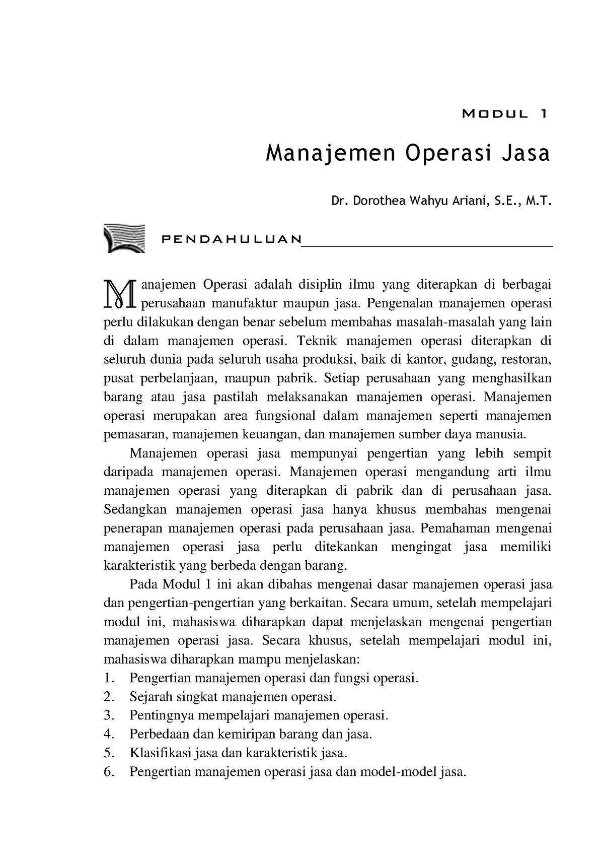 EKMA4369-M1 - Lecture Note. - Modul 1 Manajemen Operasi Jasa Dr ...