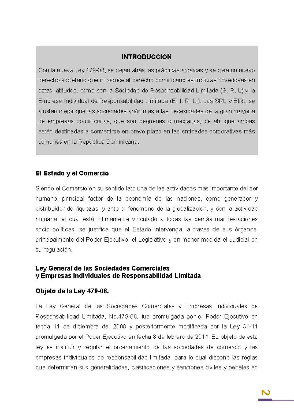 Ley 479-08 General De Las Sociedades Comerciales Y Empresas ...