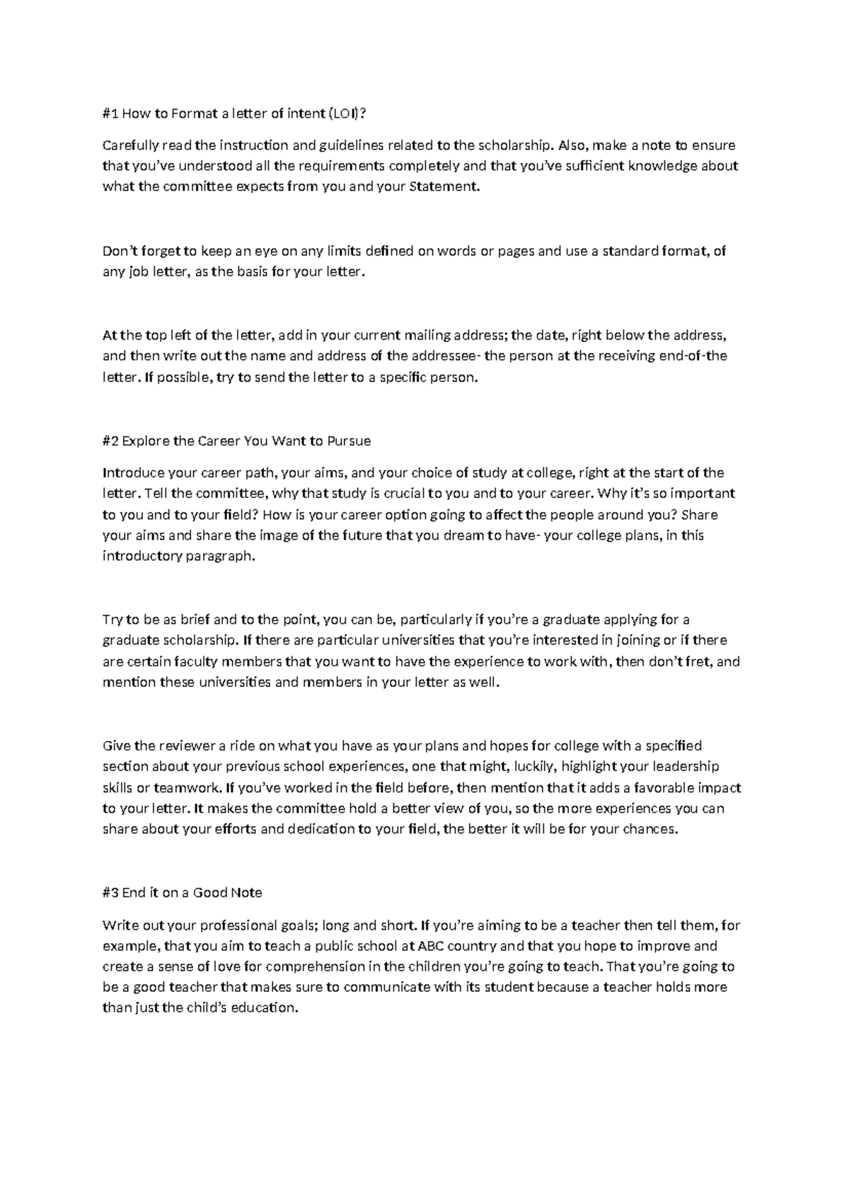 1 How to Format a letter of intent - Also, make a note to ensure that ...