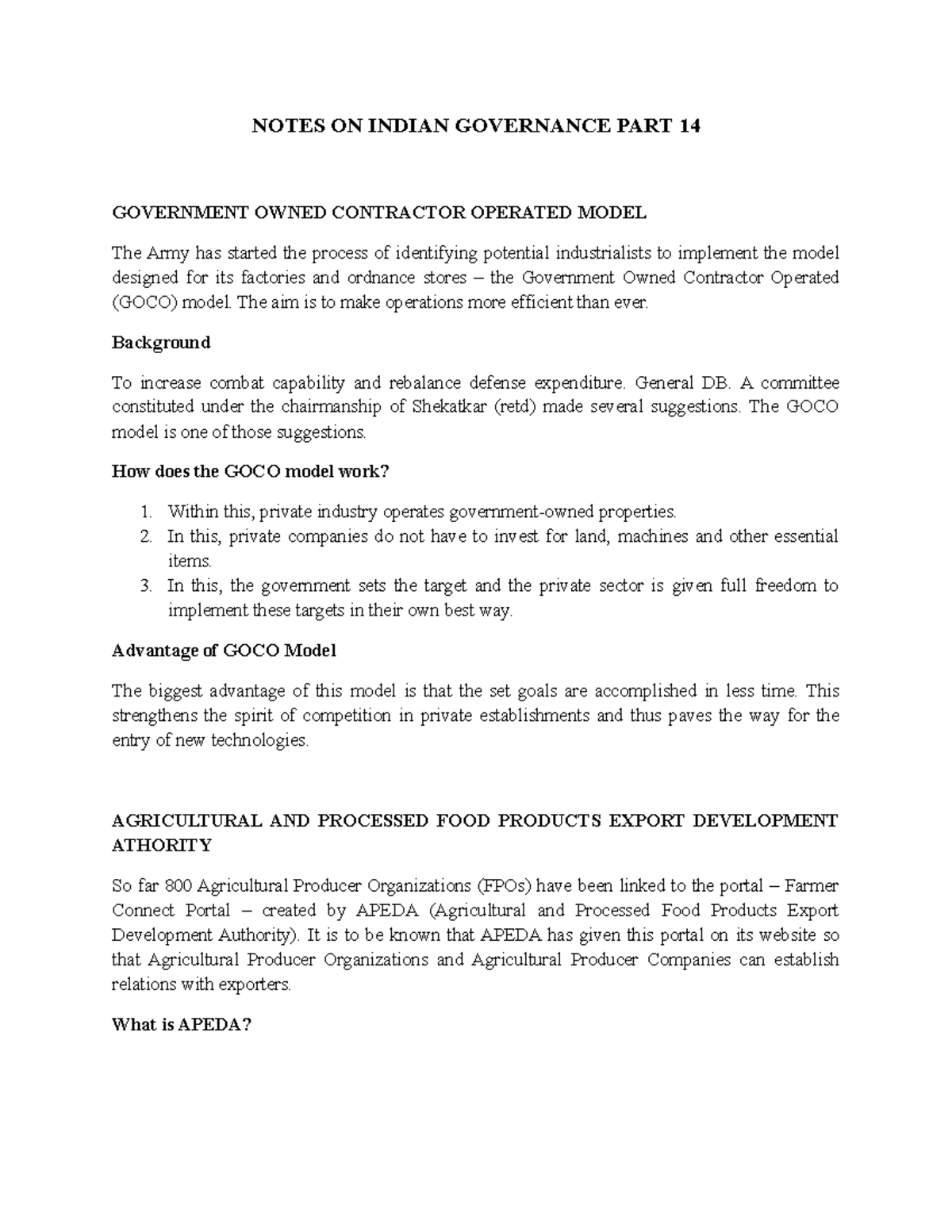 Notes ON Indian Governance PART 14 - NOTES ON INDIAN GOVERNANCE PART 14 ...