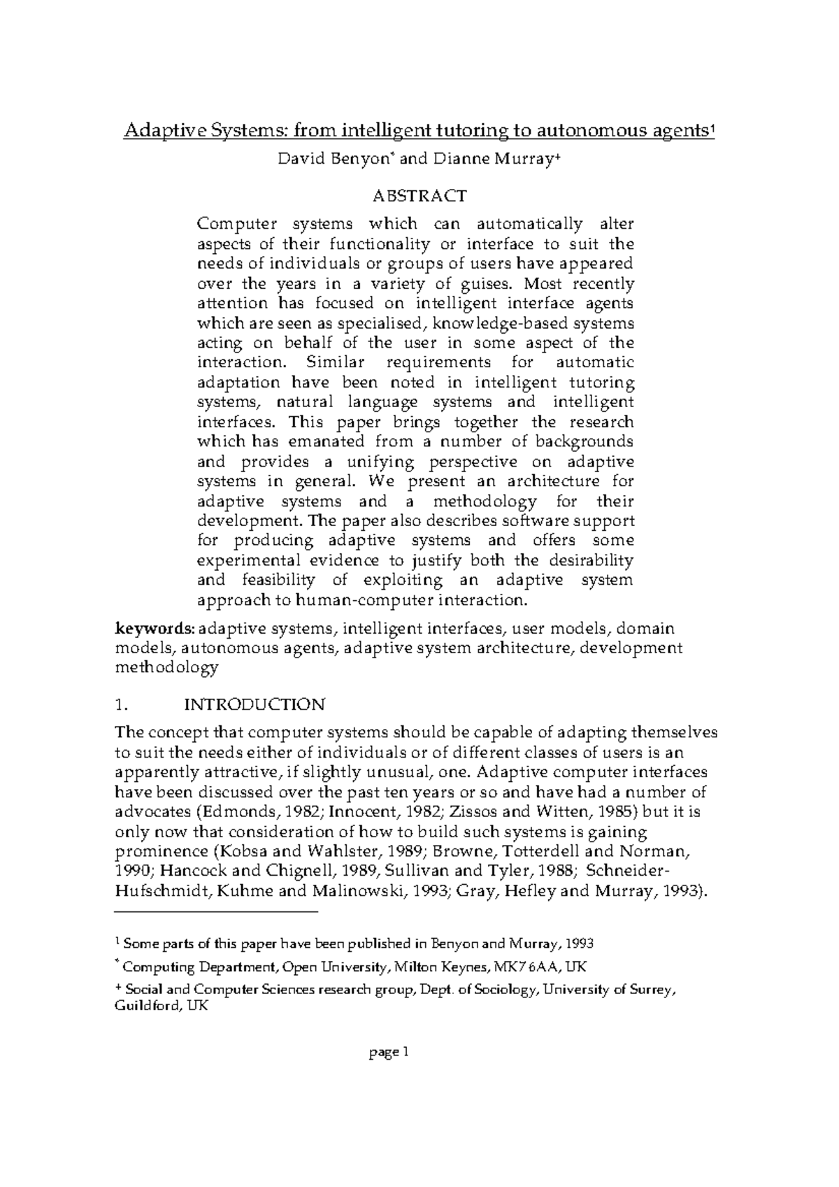 Adaptive systems From intelligent tutori - Most recently attention has ...