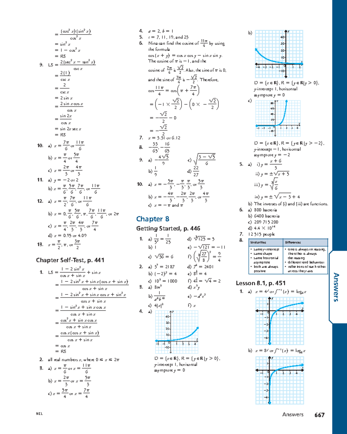 Unit 8 Advanced Functions HW Solutions - NEL Answers 667 Answers 9. a ...