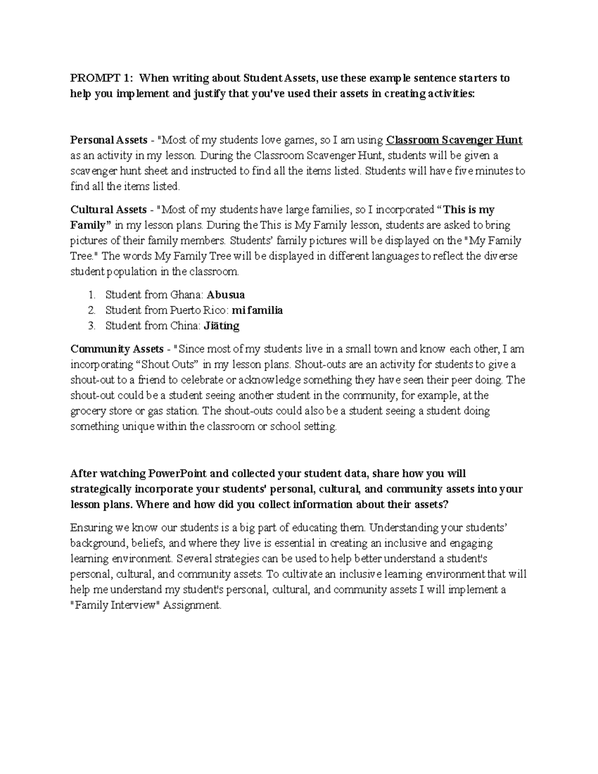Discussion Board Post 3 Video Reflection - PROMPT 1: When writing about ...