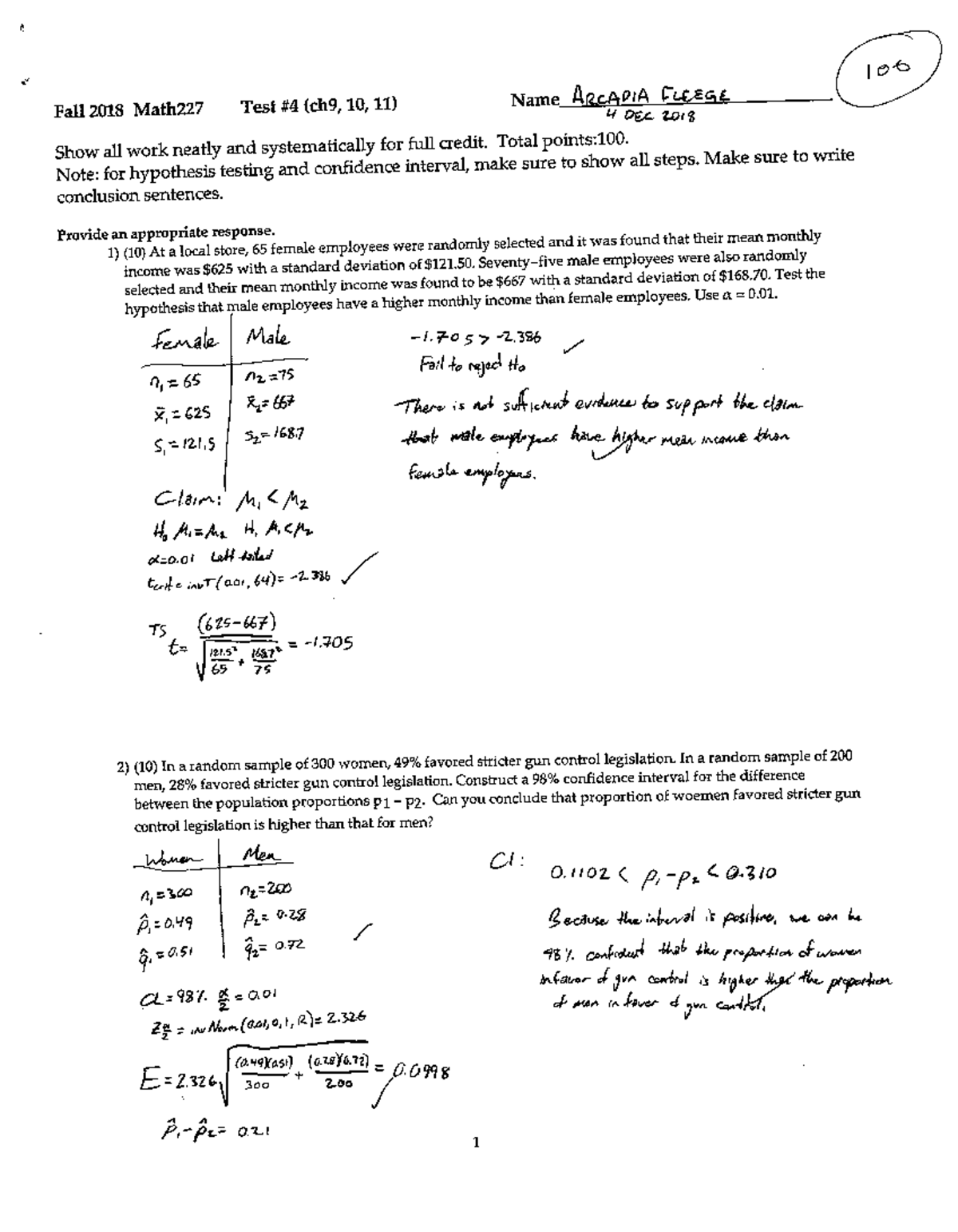 Exercises fall2018 - Mas291 - Statistics & Probability - Studocu