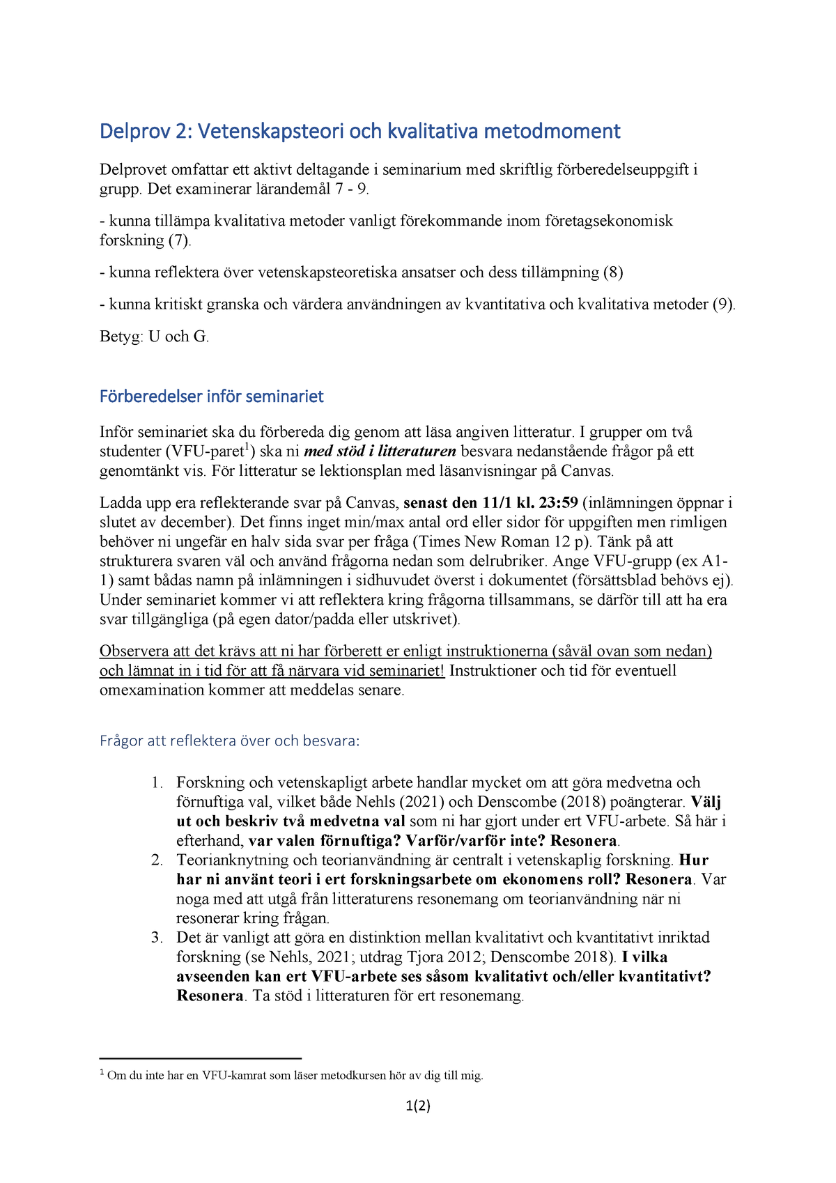 Delprov 2 Instruktioner HT22 - 1(2) Delprov 2: Vetenskapsteori Och ...