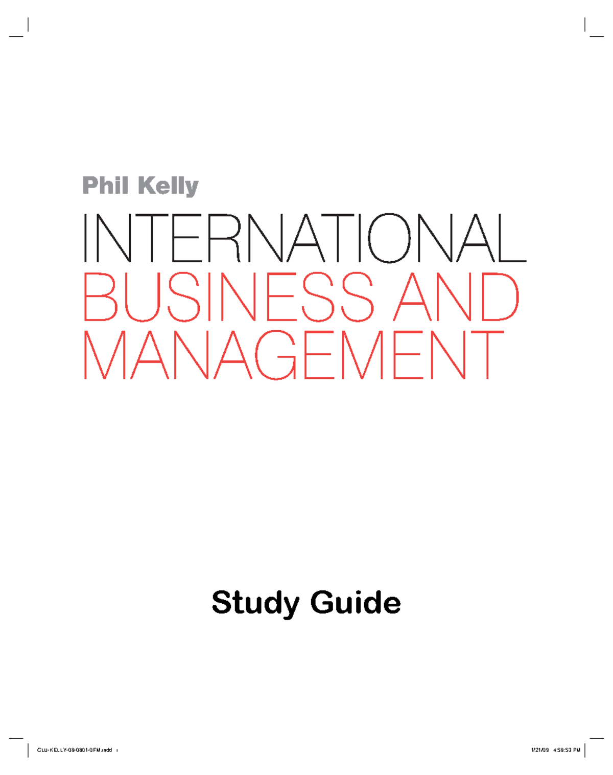 INTERNATIONAL BUSINESS AND MANAGEMENT STUDY GUIDE. - INTERNATIONAL ...