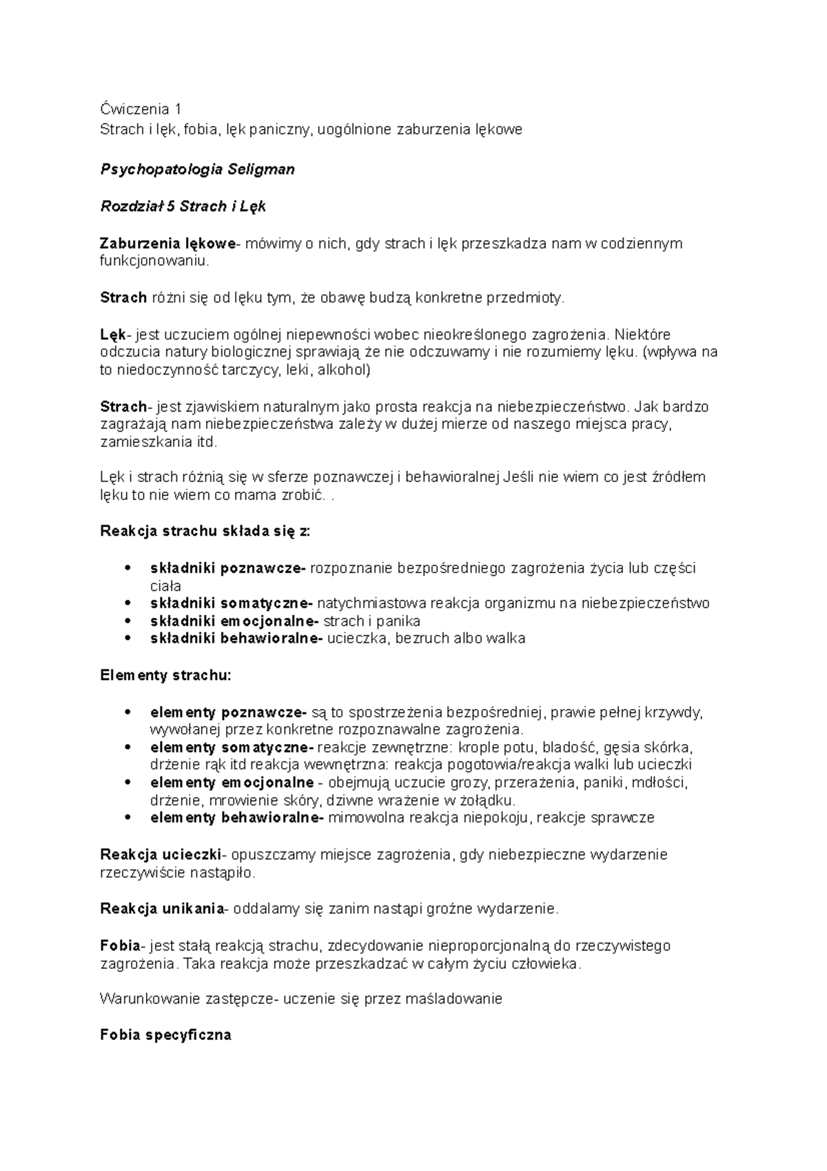 Strach I Paniczny Lęk Mity A Rzeczywistość www.studocu.com