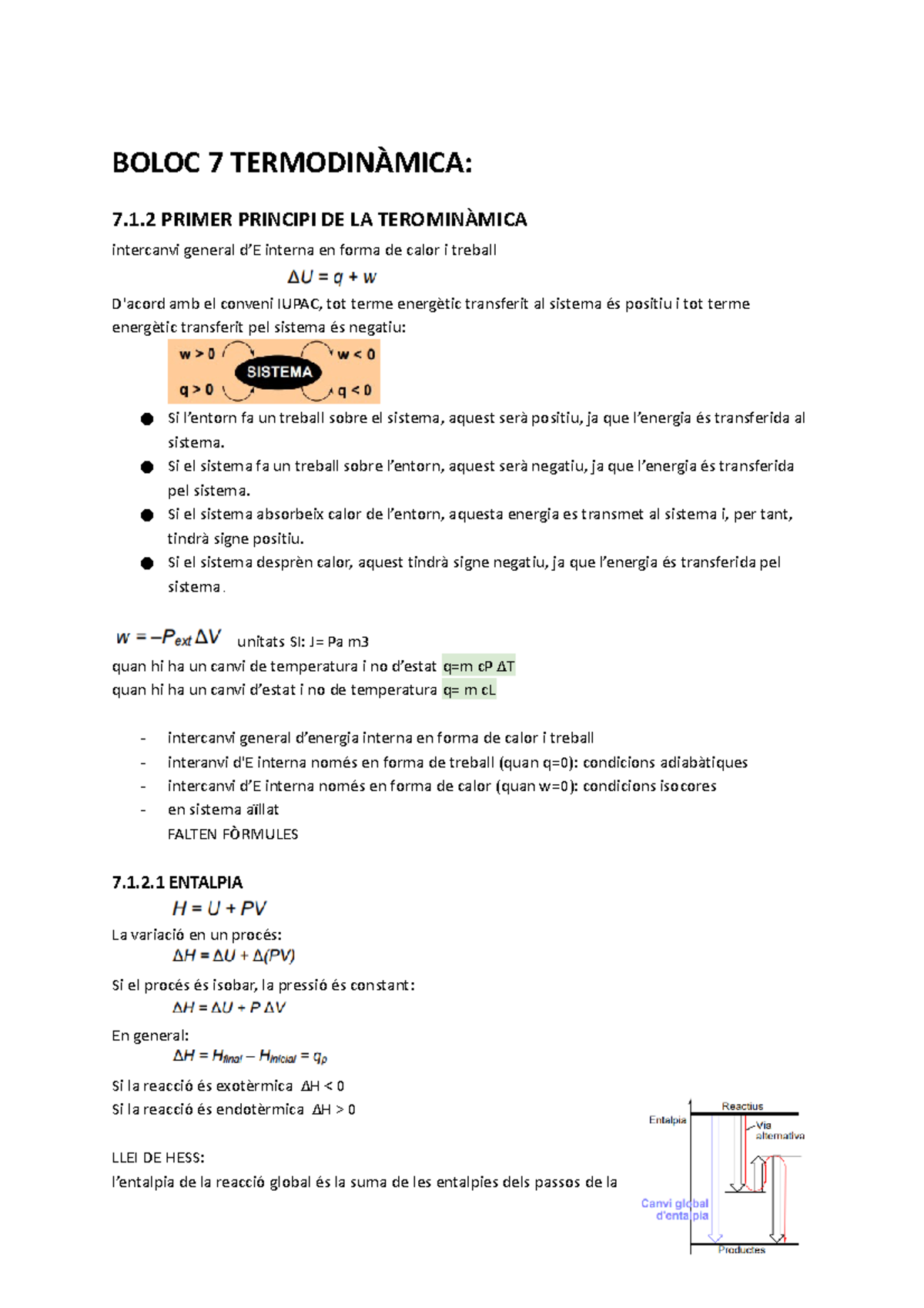 Boloc 7 Termodinàmica - Apunts Termodinàminca 1r Ccaa Udg - BOLOC 7 ...