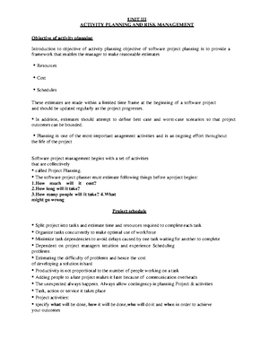 Module 1 - UNIT I PROJECT EVALUATION AND PROJECT PLANNING : Importance ...