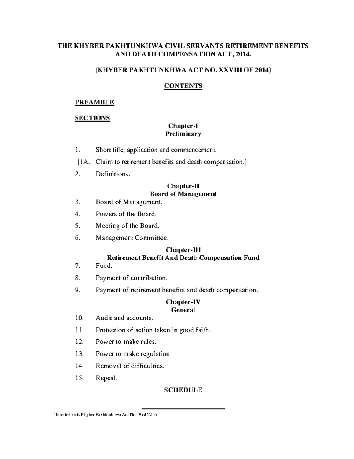 2014 28 THE Khyber Pakhtunkhwa Civil Servants Retirement Benefits AND