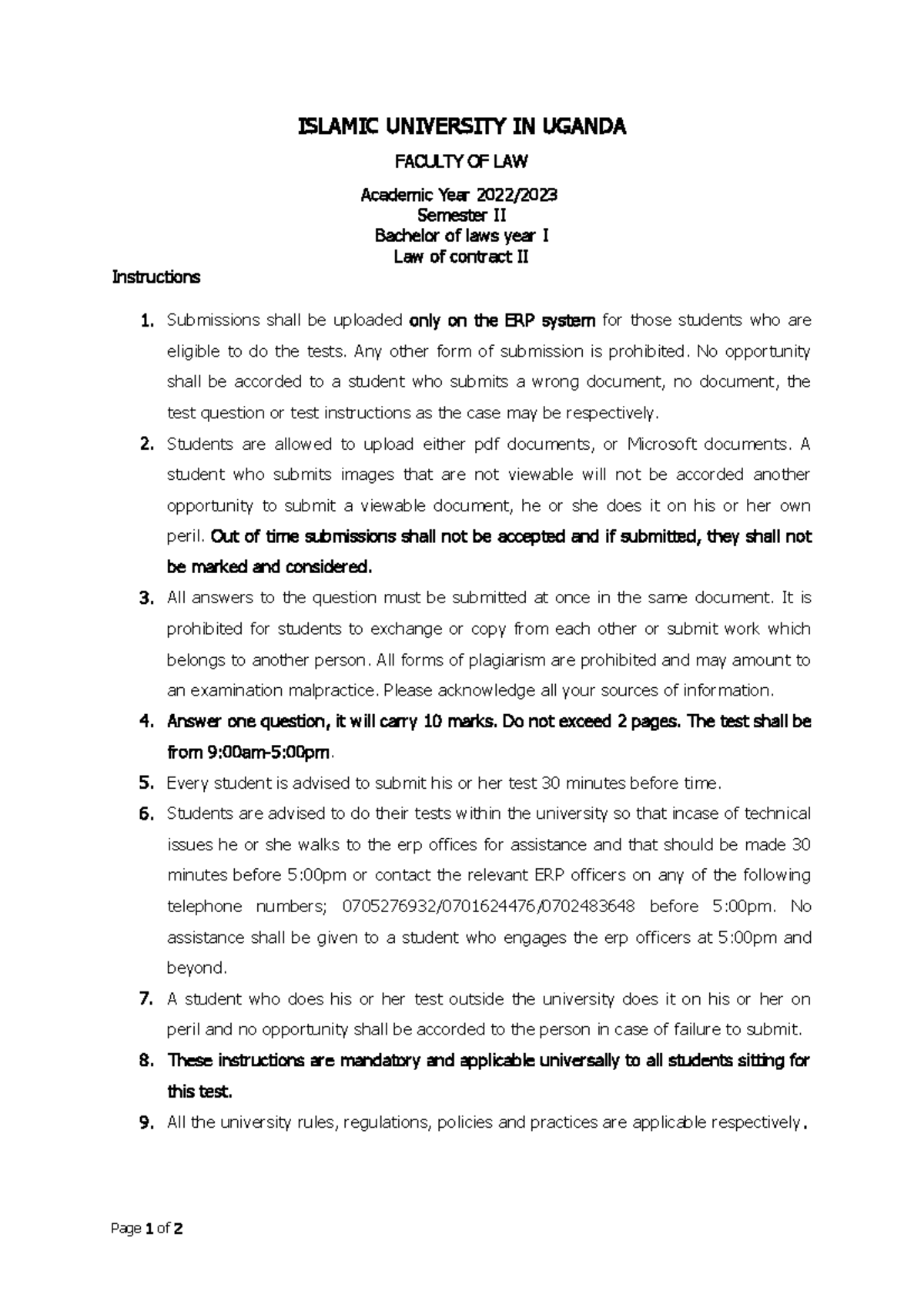 7981-law-20of-20contract-20ii-islamic-university-in-uganda-faculty-of