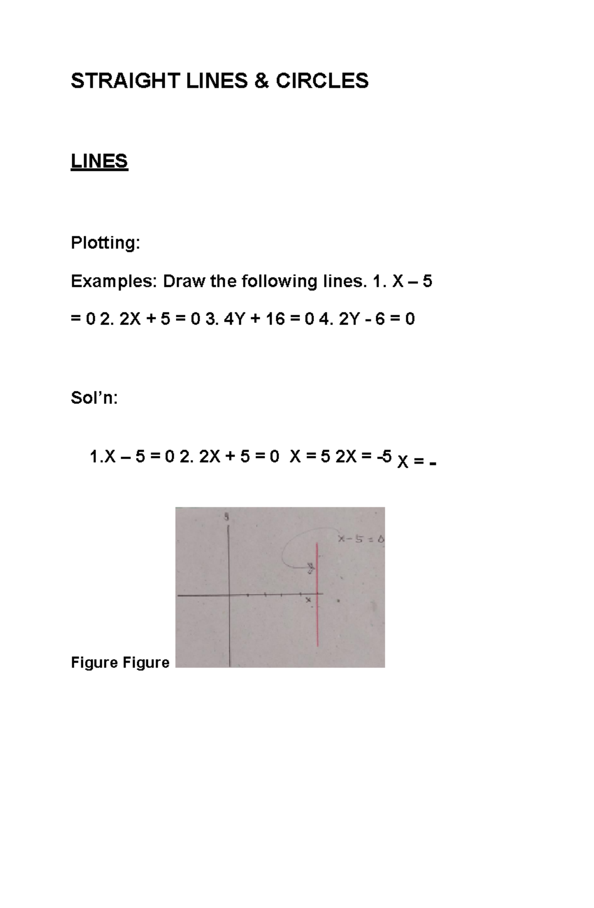 Straight Lines - STRAIGHT LINES & CIRCLES LINES Plotting: Examples ...