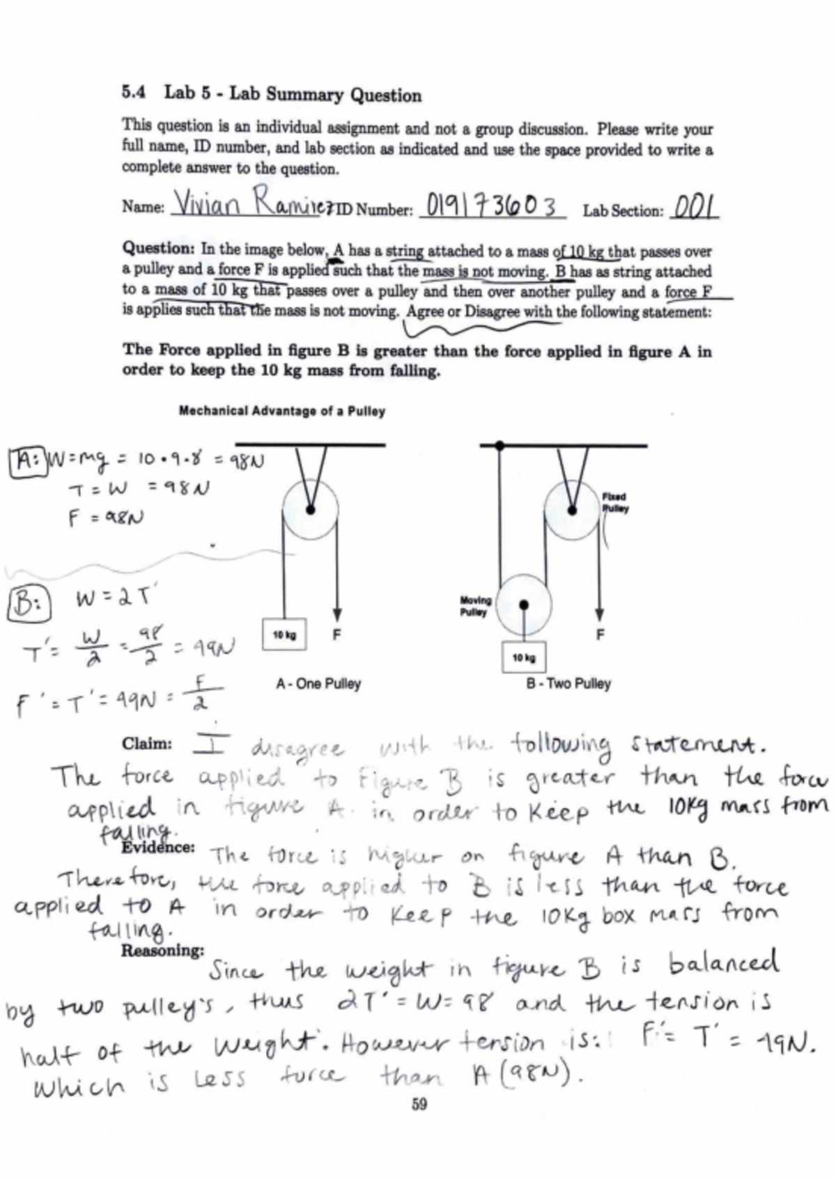 Lab 5 Summary Question - CP 1 Physics Lab - 5 Lab 5 - Lab Summary ...