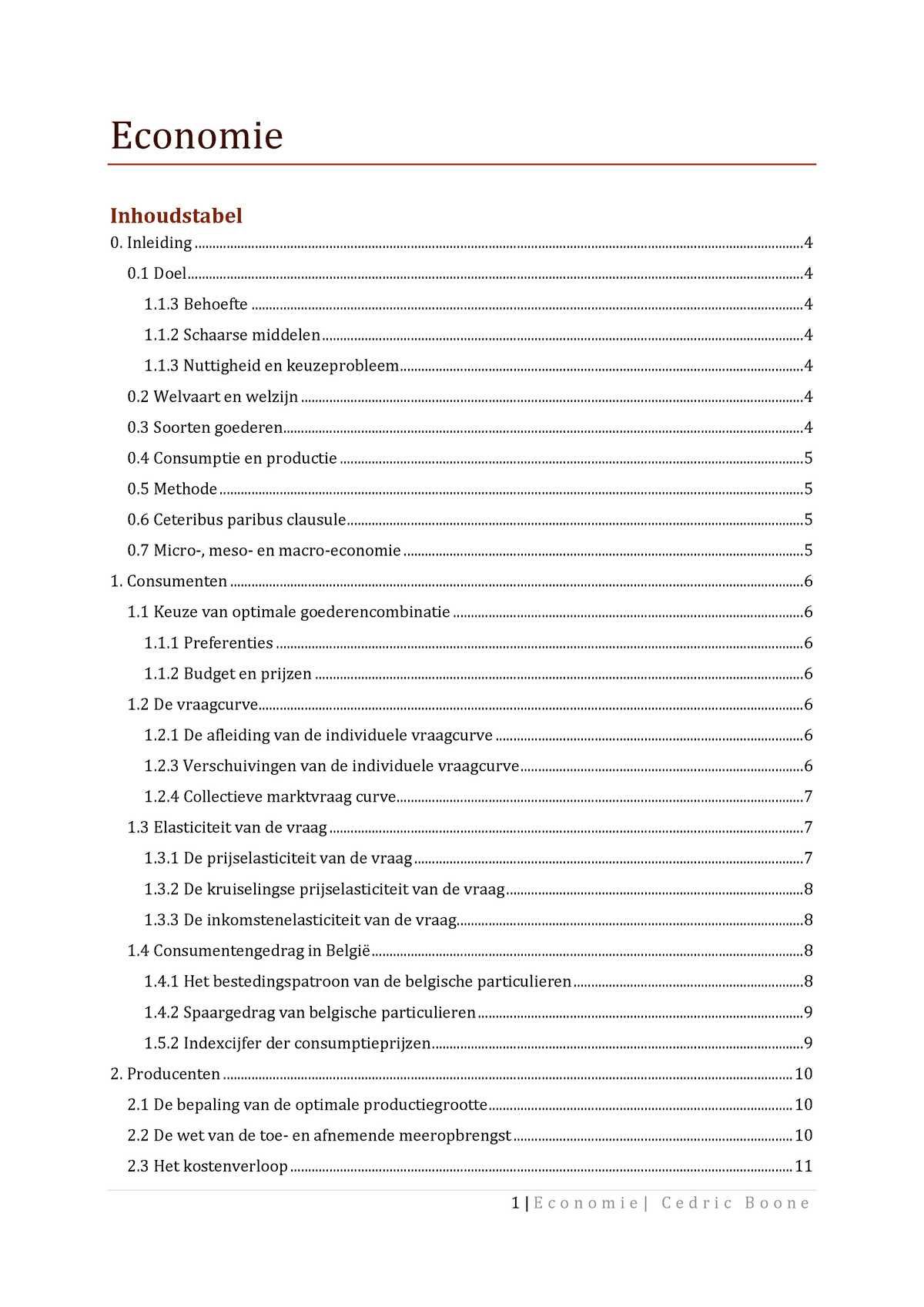 Economie 2-1 - Samenvatting Bedrijfsmanagement - Economie Inhoudstabel ...