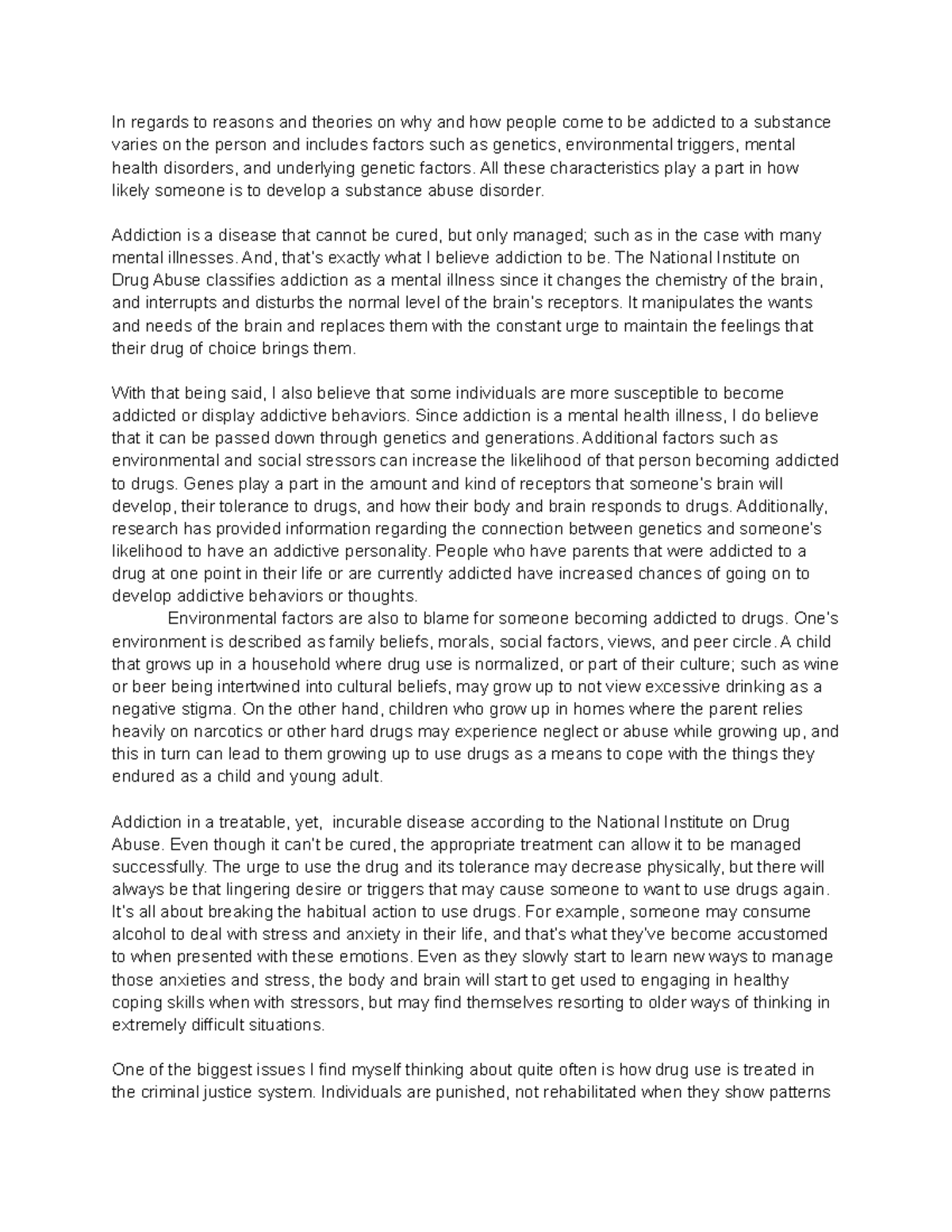 CJHS399 Unit 5 DB Unit 5 Discussion Board for CJHS399 Chemical