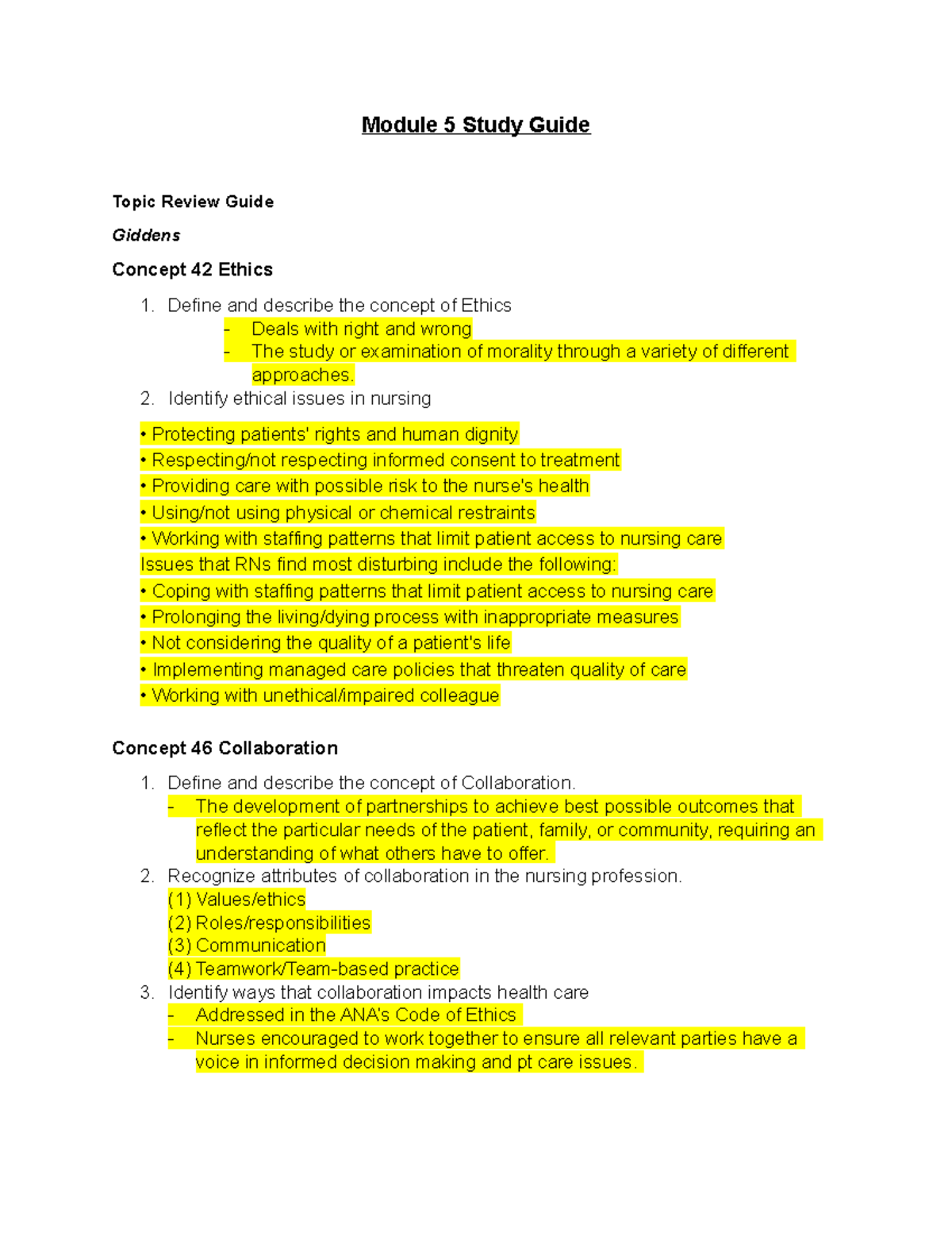 Module 5 - Review Guide - Exam Notes - Module 5 Study Guide Topic ...