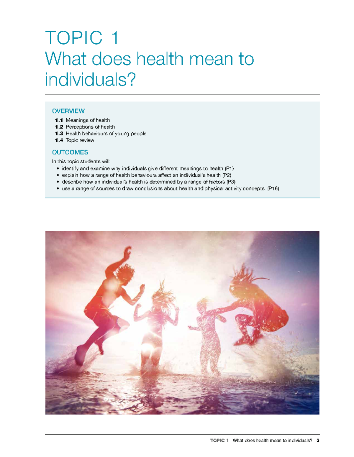 Topic 1 - TOPIC 1 What does health mean to individuals? OVERVIEW 1 ...