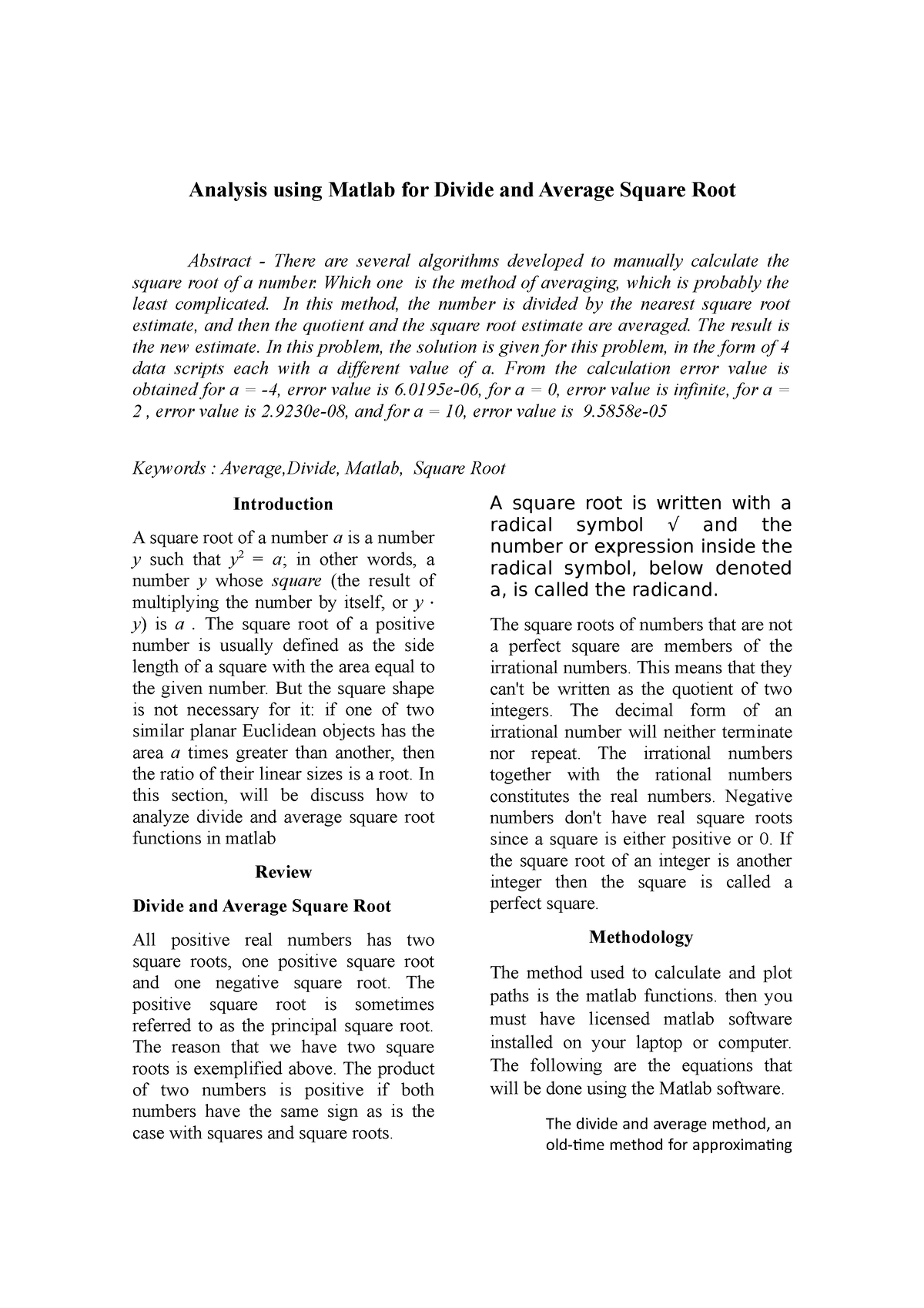 analysis-using-matlab-for-divide-and-average-square-root-which-one-is