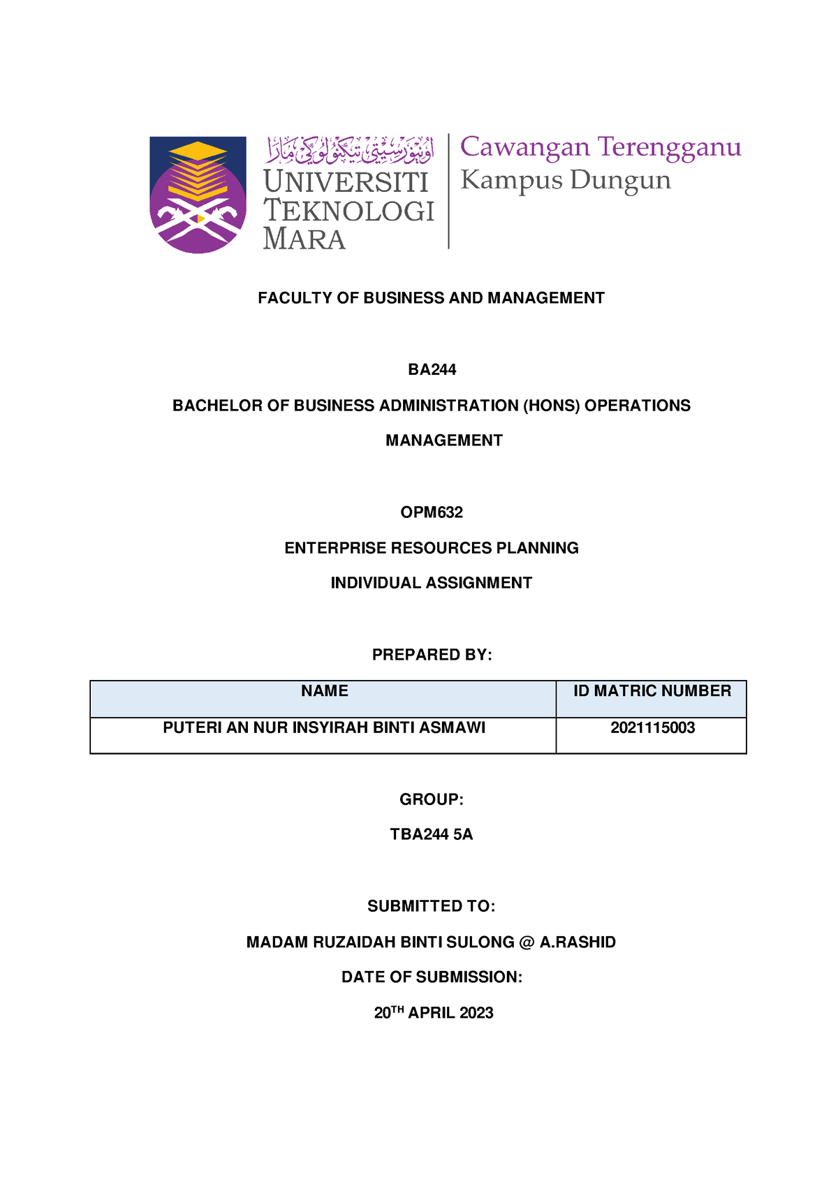 group assignment opm632