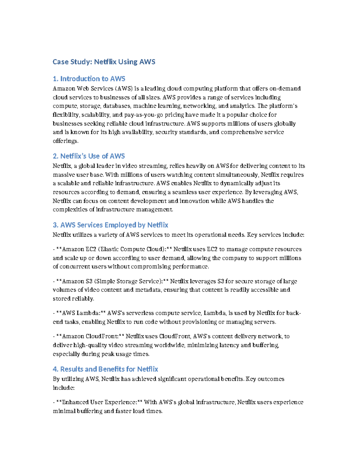 Netflix AWS Case Study - kkklklklklkjkkjkjk - Case Study: Netflix Using ...