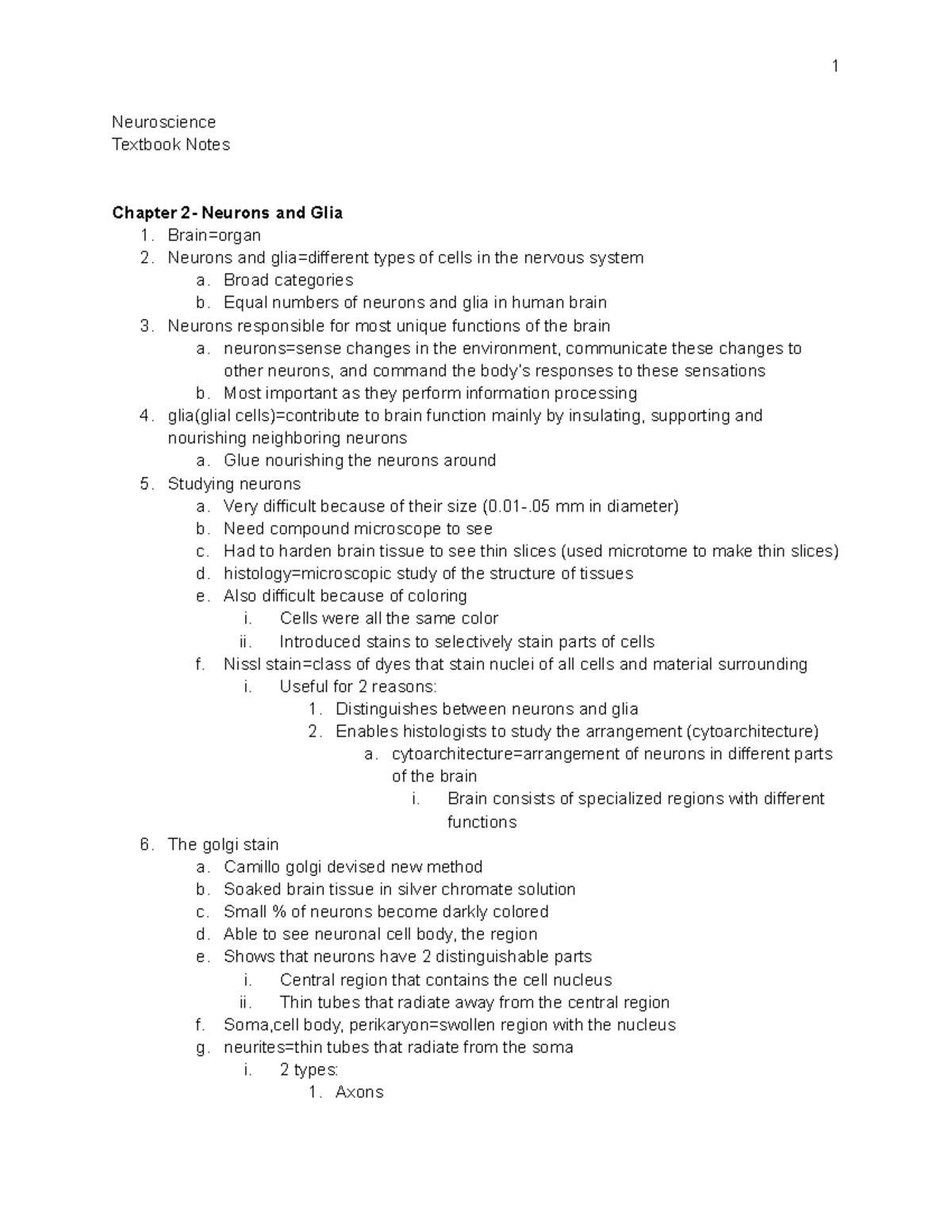 Neuroscience Txbk Notes Exam 1 2 Neuroscience Textbook Notes Neuroscience Txbk Notes Exam 1 2 Neuroscience Textbook Notes