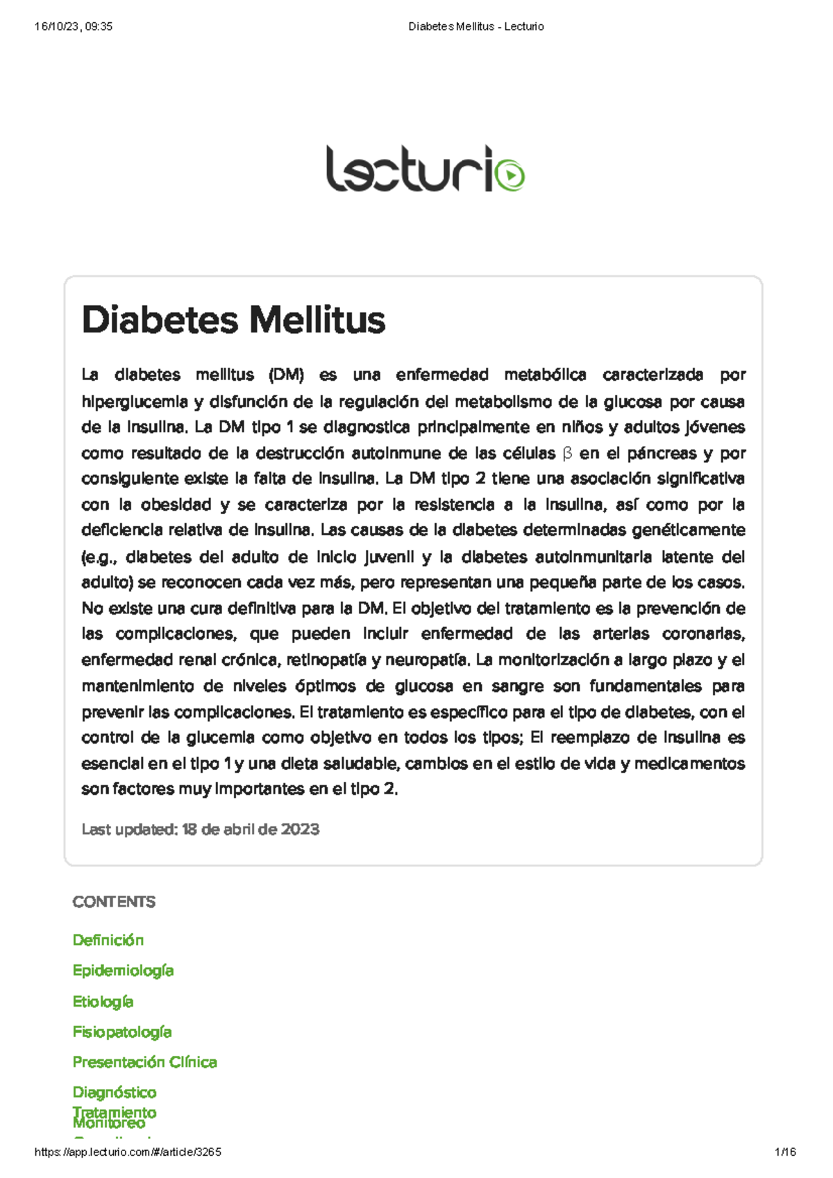 Diabetes Mellitus - Lecturio - Diabetes Mellitus La diabetes mellitus ...
