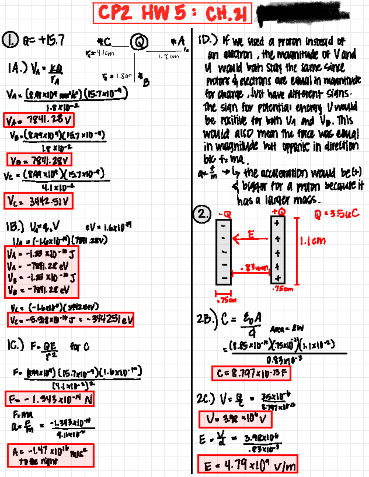 CP2 Hw 5 CH. 21 - College physics 2 homework 5 over chapter 21 answers ...