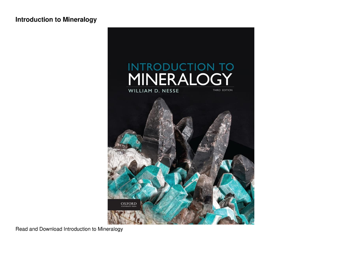 Download Book [PDF] Introduction to Mineralogy - Introduction to ...