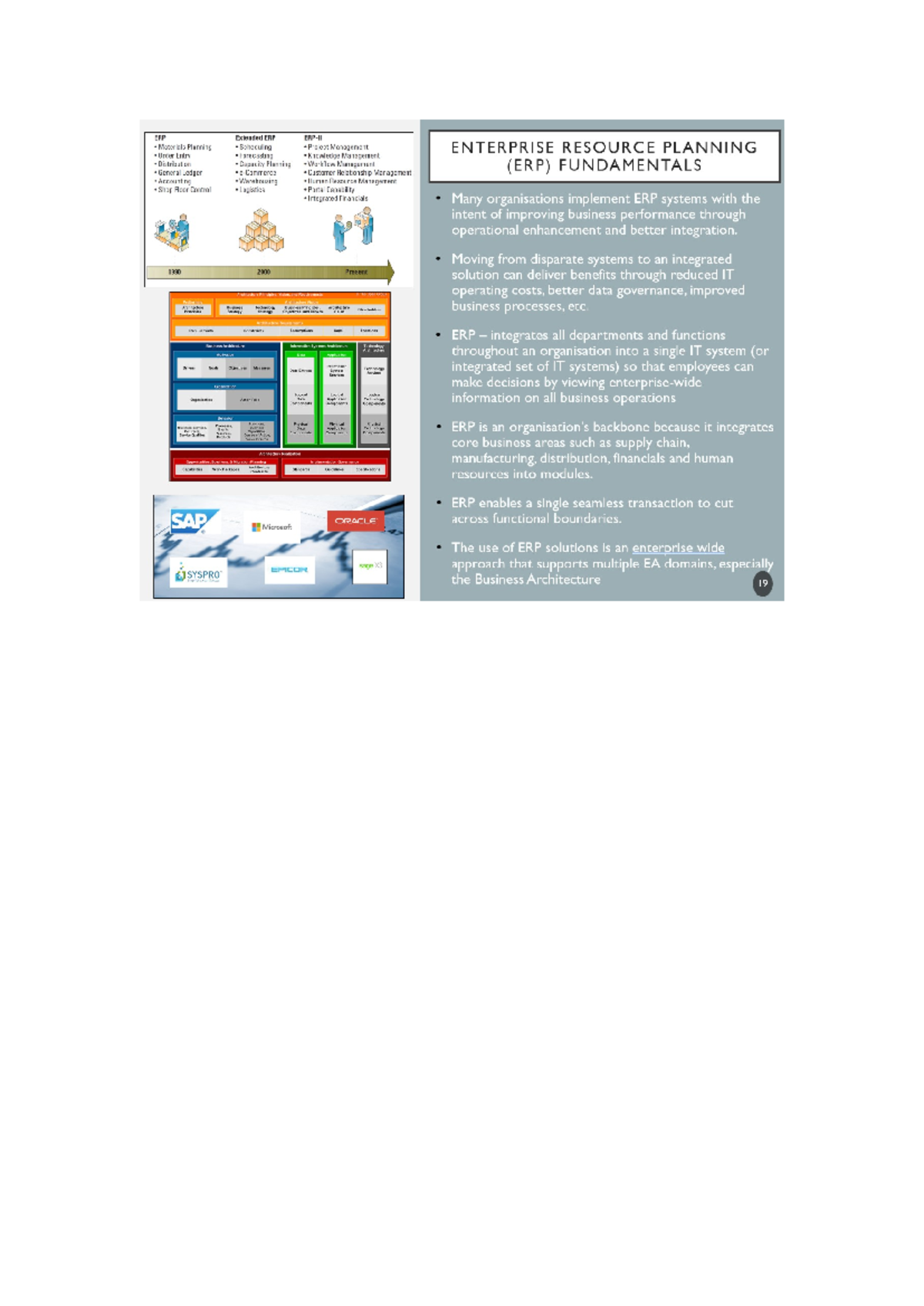 ERP PIC - the erp model - INFS1001 - Studocu