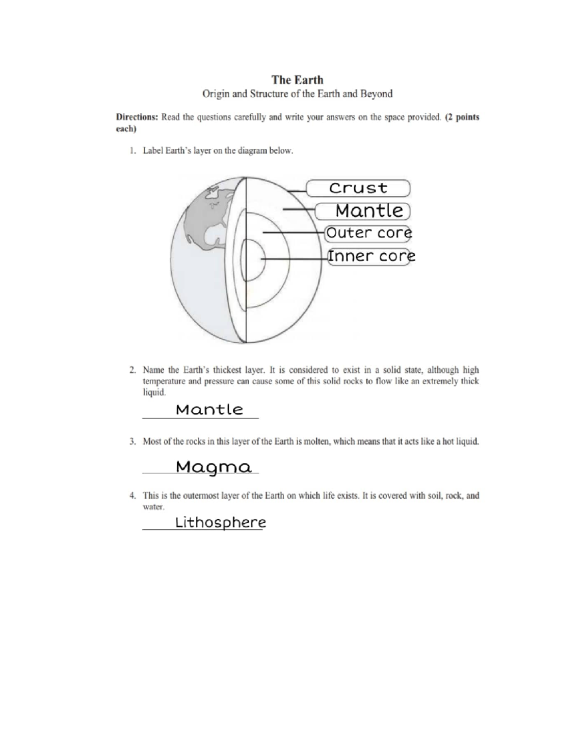 THE EARTH (Origin And Structure of the Earth and Beyond) - Earth and ...