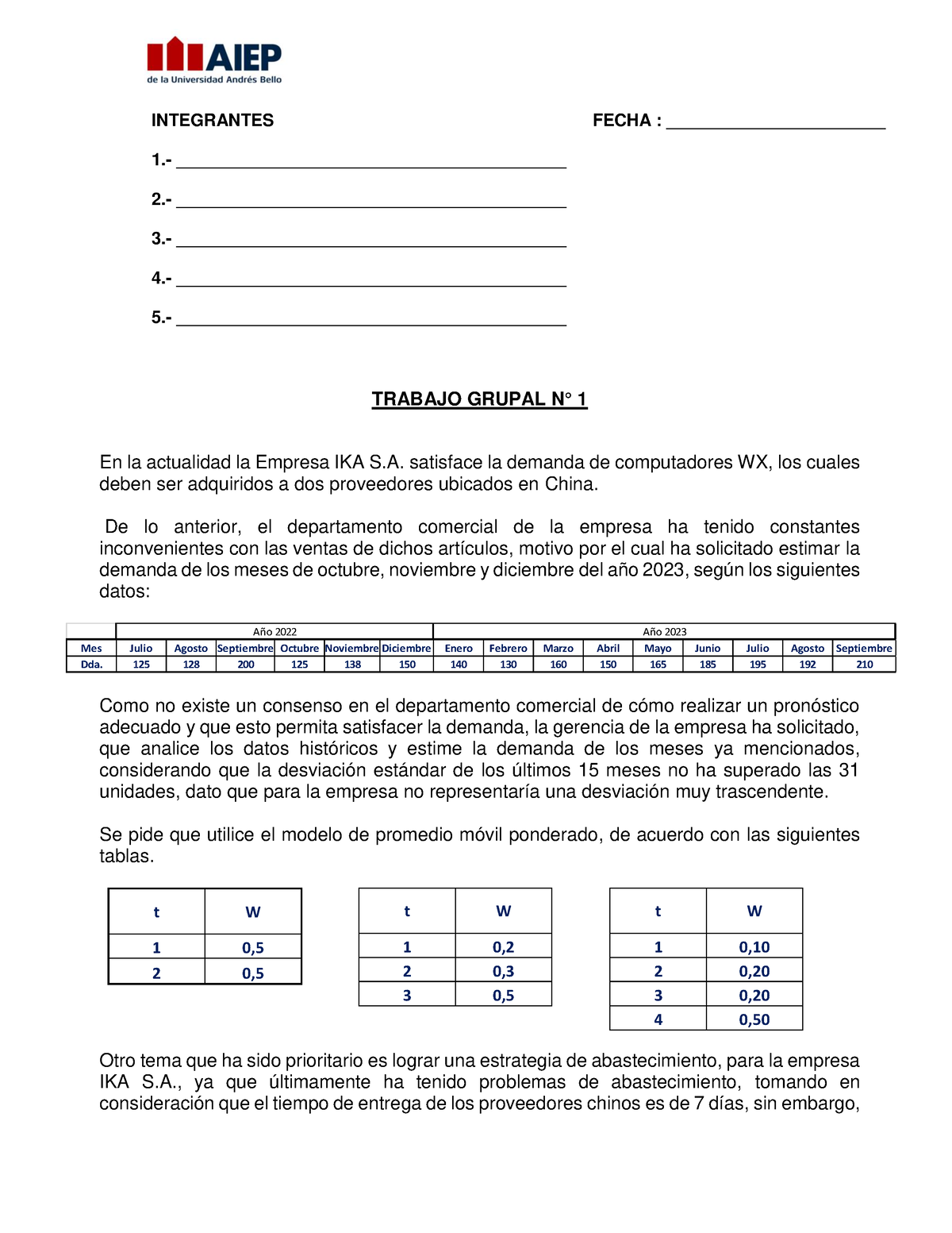 Trabajo NÂ°1, Gesti Ã³n Estrat Ã©gica Del Abastecimiento - INTEGRANTES ...