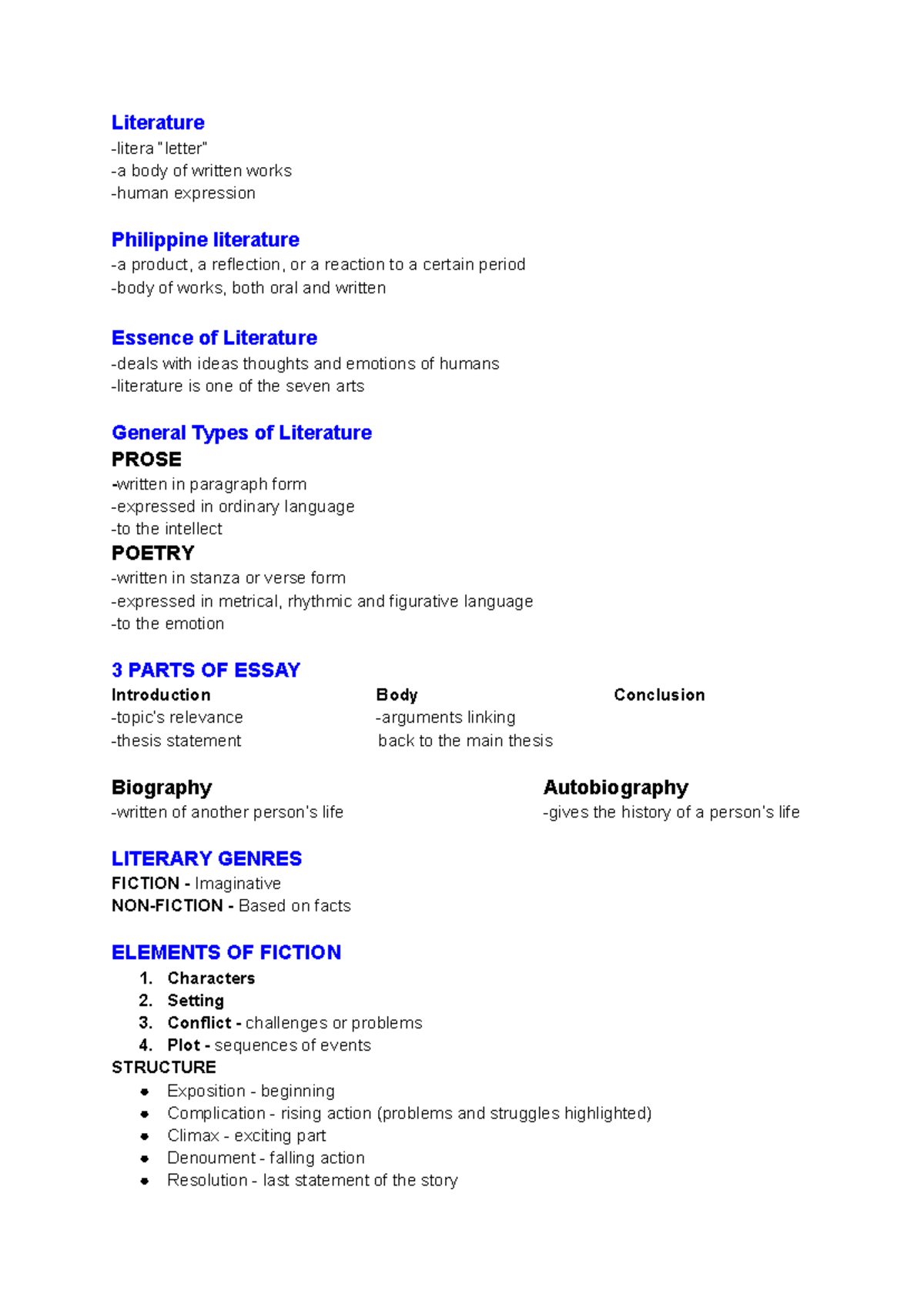 1- Philippine- Literature - Literature -litera “letter” -a body of ...