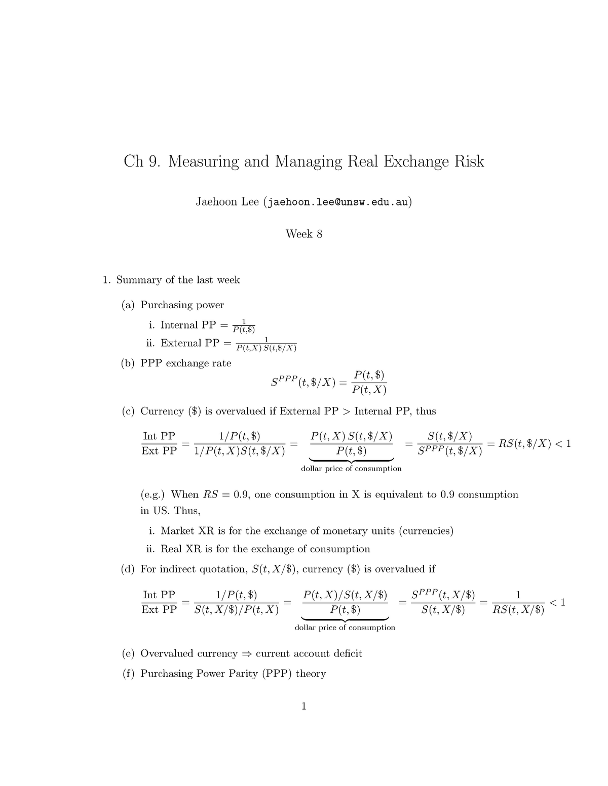 Ch09 Measuring And Managing Real Exchange Risk Studocu